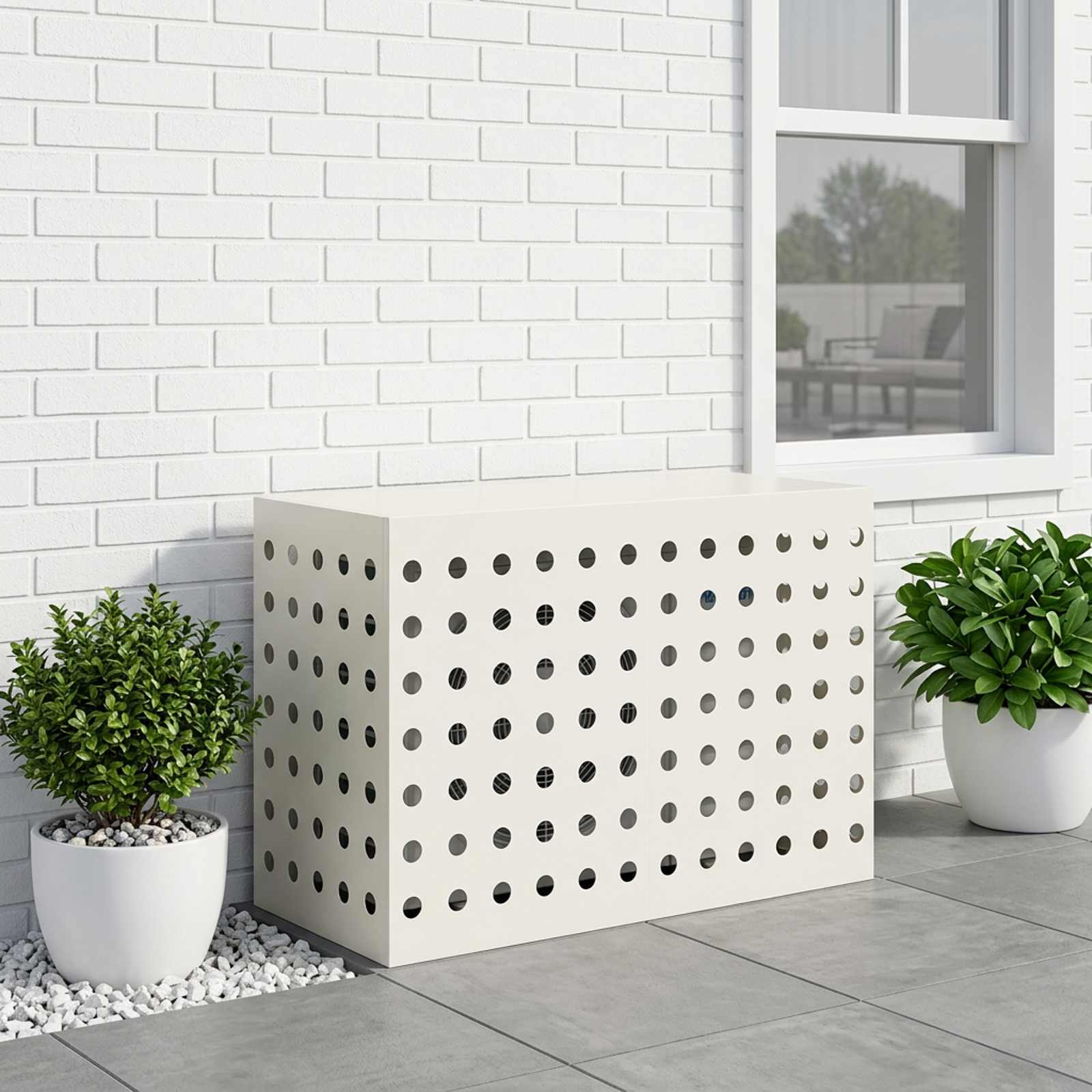 Copertura per condizionatore d'aria Bianco 90 x 40 x 60 cm