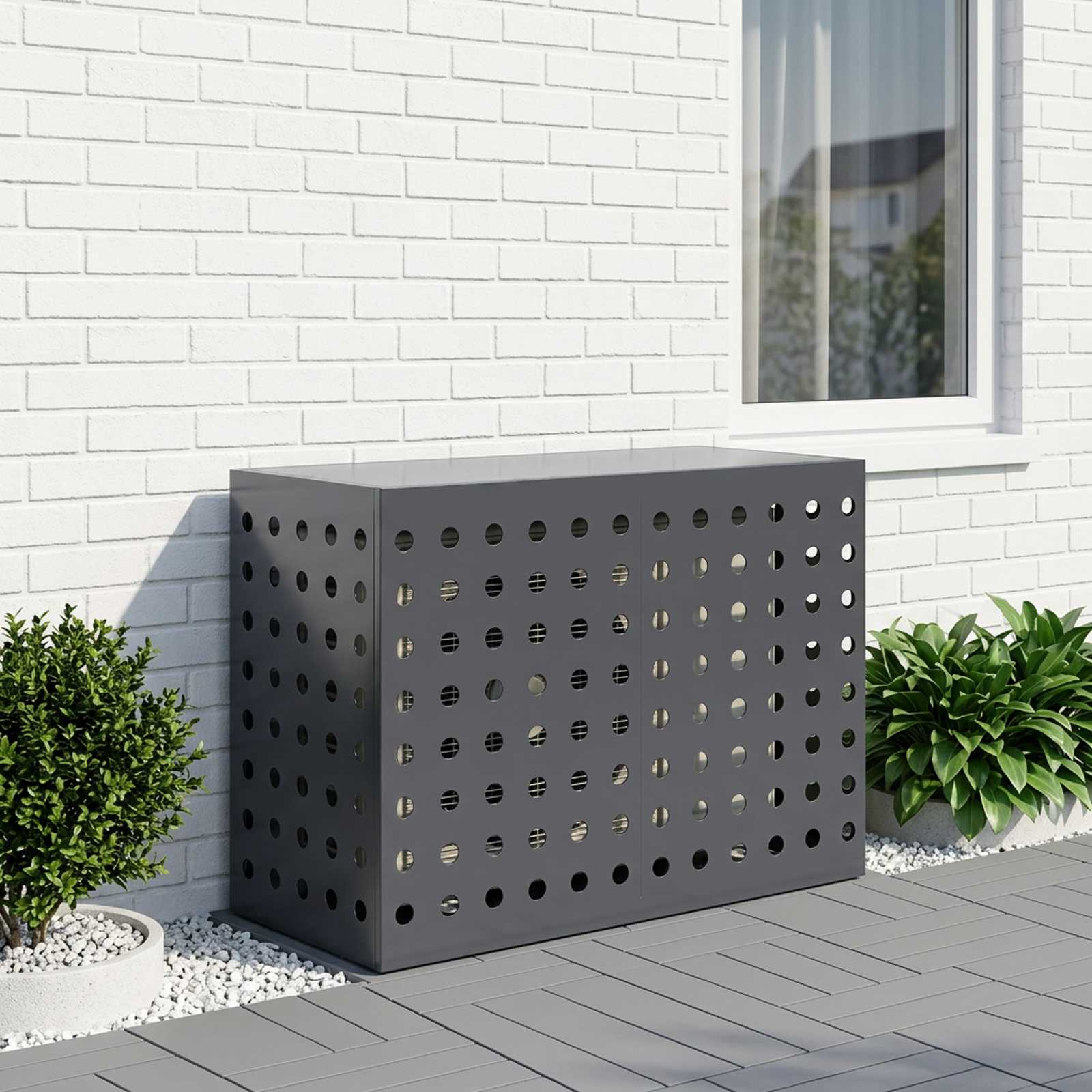 Copertura per condizionatore d'aria Antracite 90 x 40 x 60 cm