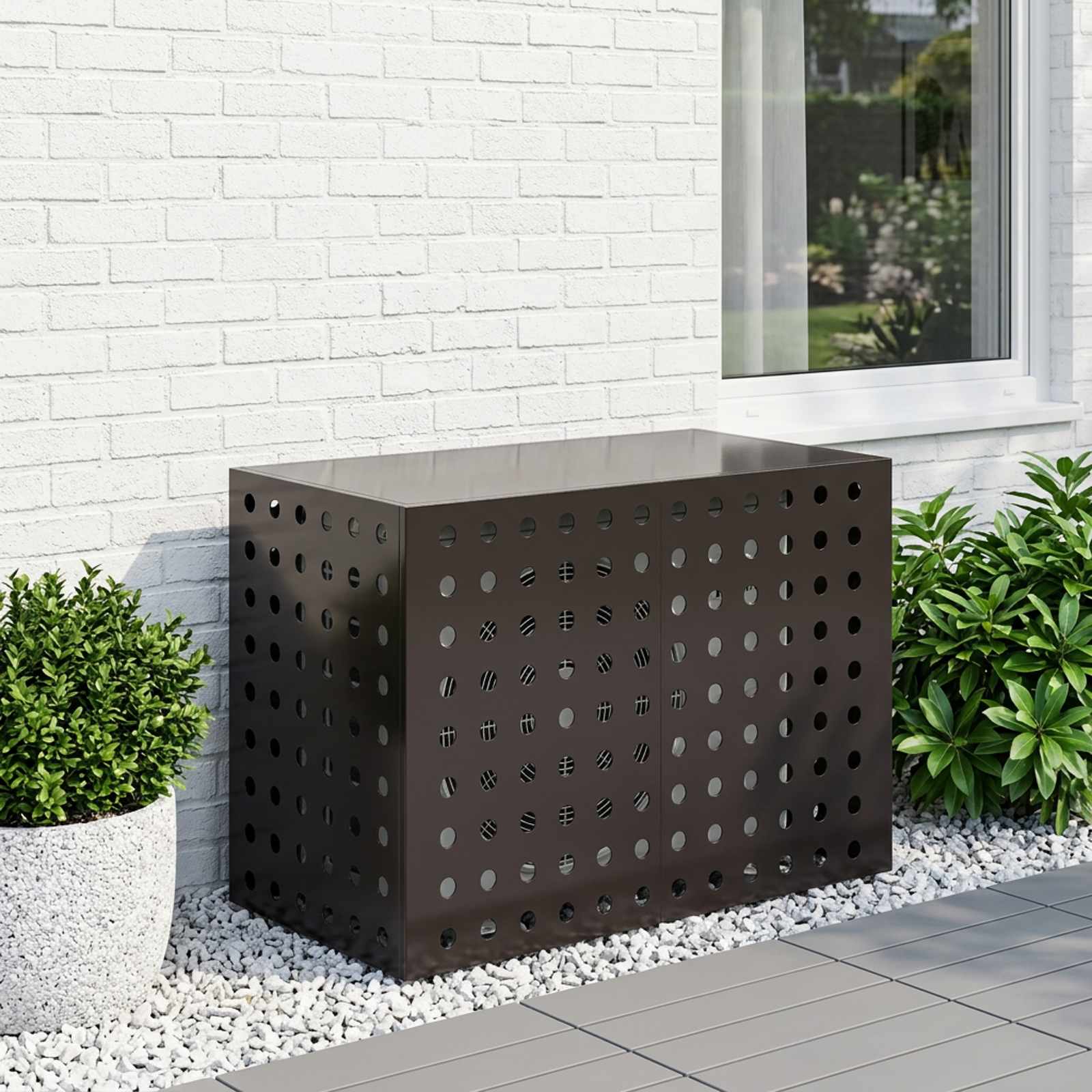 Copertura per condizionatore d'aria Nero 100 x 50 x 70 cm