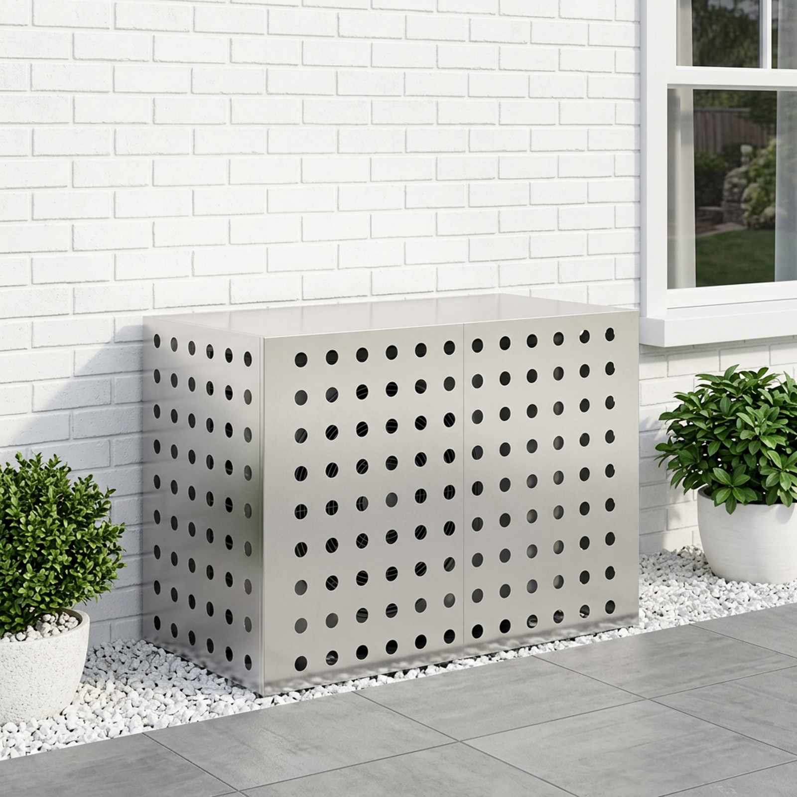 Copertura per condizionatore d'aria Argento 100 x 50 x 70 cm