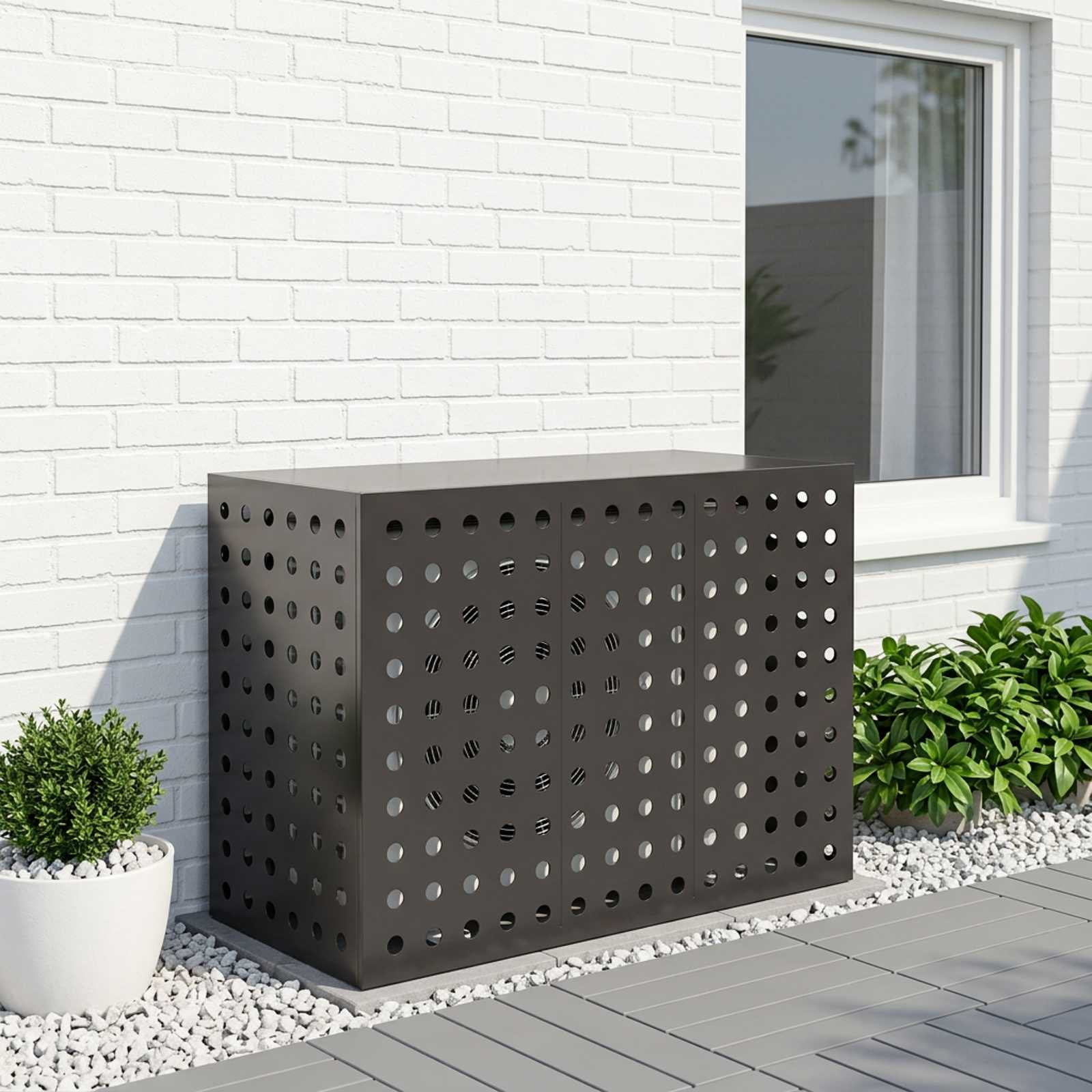 Copertura per condizionatore d'aria Nero 110 x 50 x 80 cm