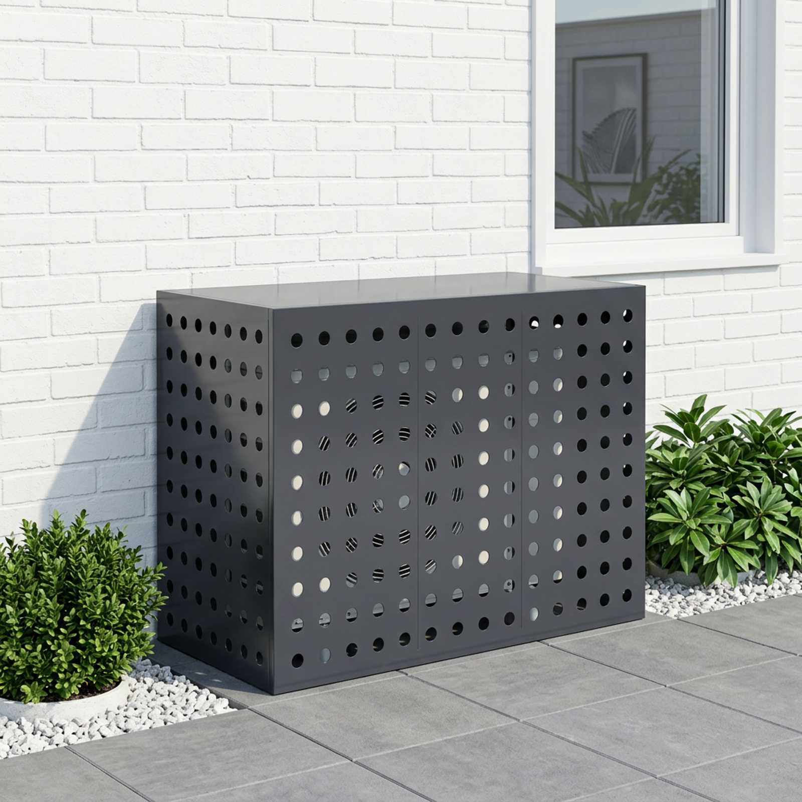 Copertura per condizionatore d'aria Antracite 110 x 50 x 80 cm