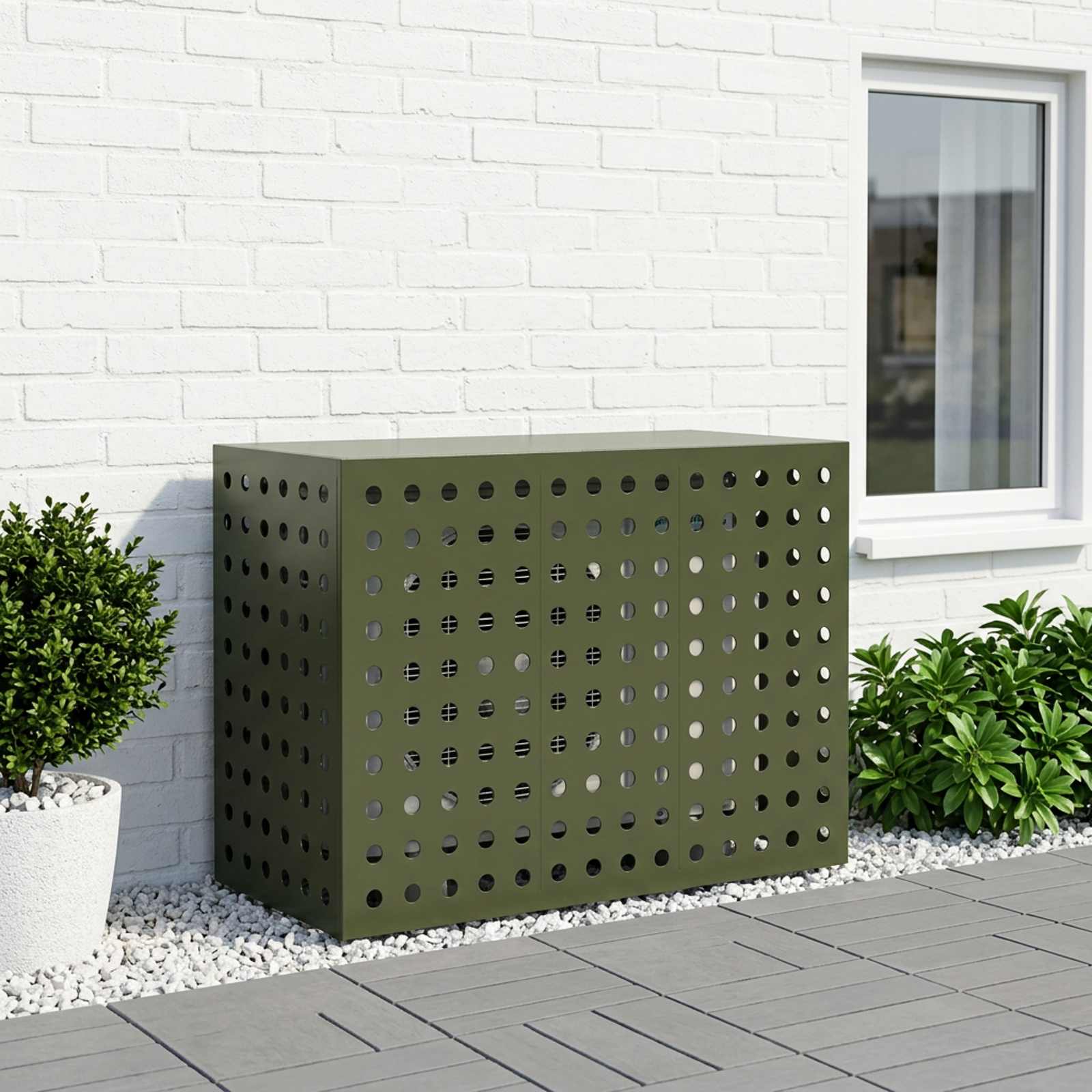 Copertura per condizionatore d'aria Verde Oliva Acciaio