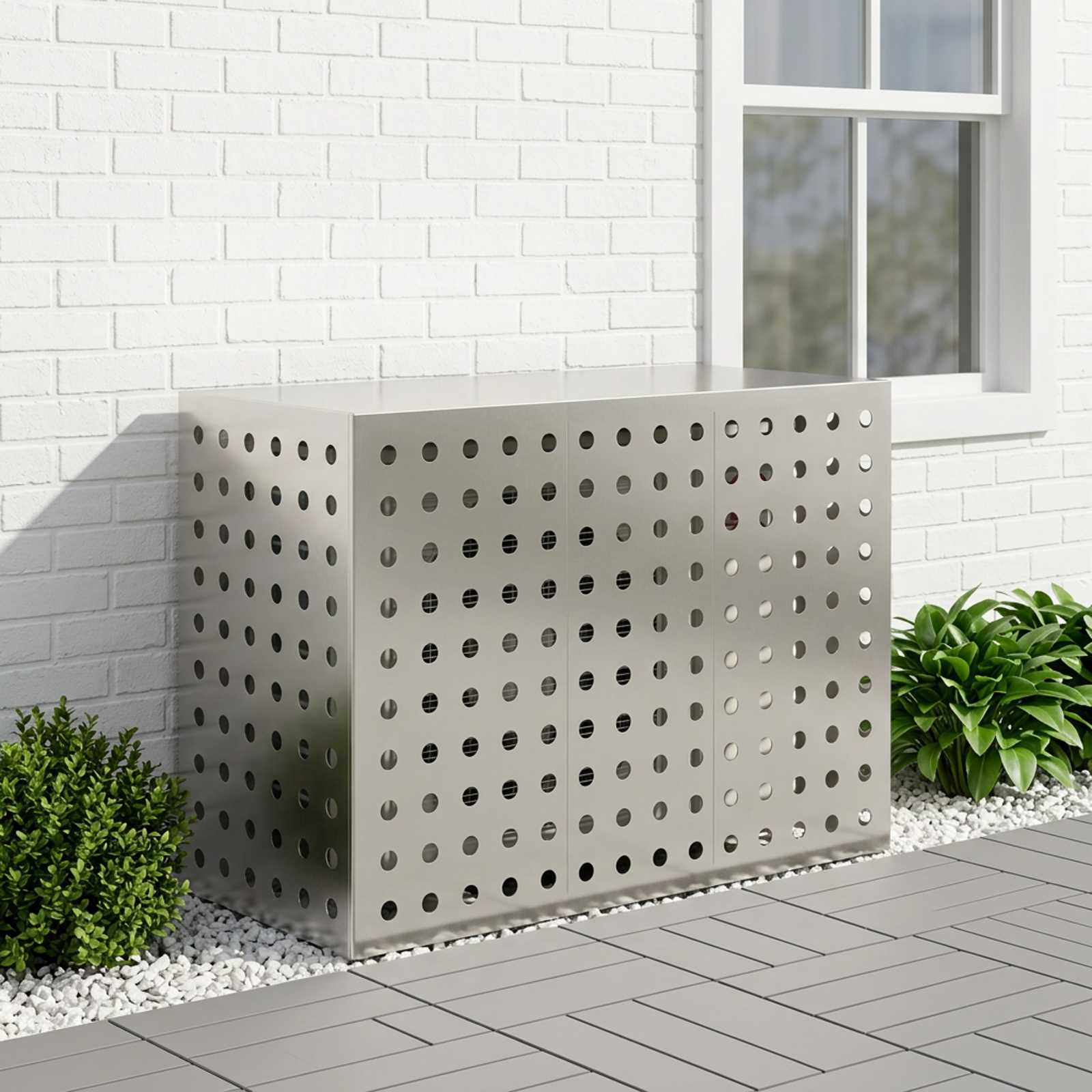 Copertura per condizionatore d'aria Argento 110 x 50 x 80 cm
