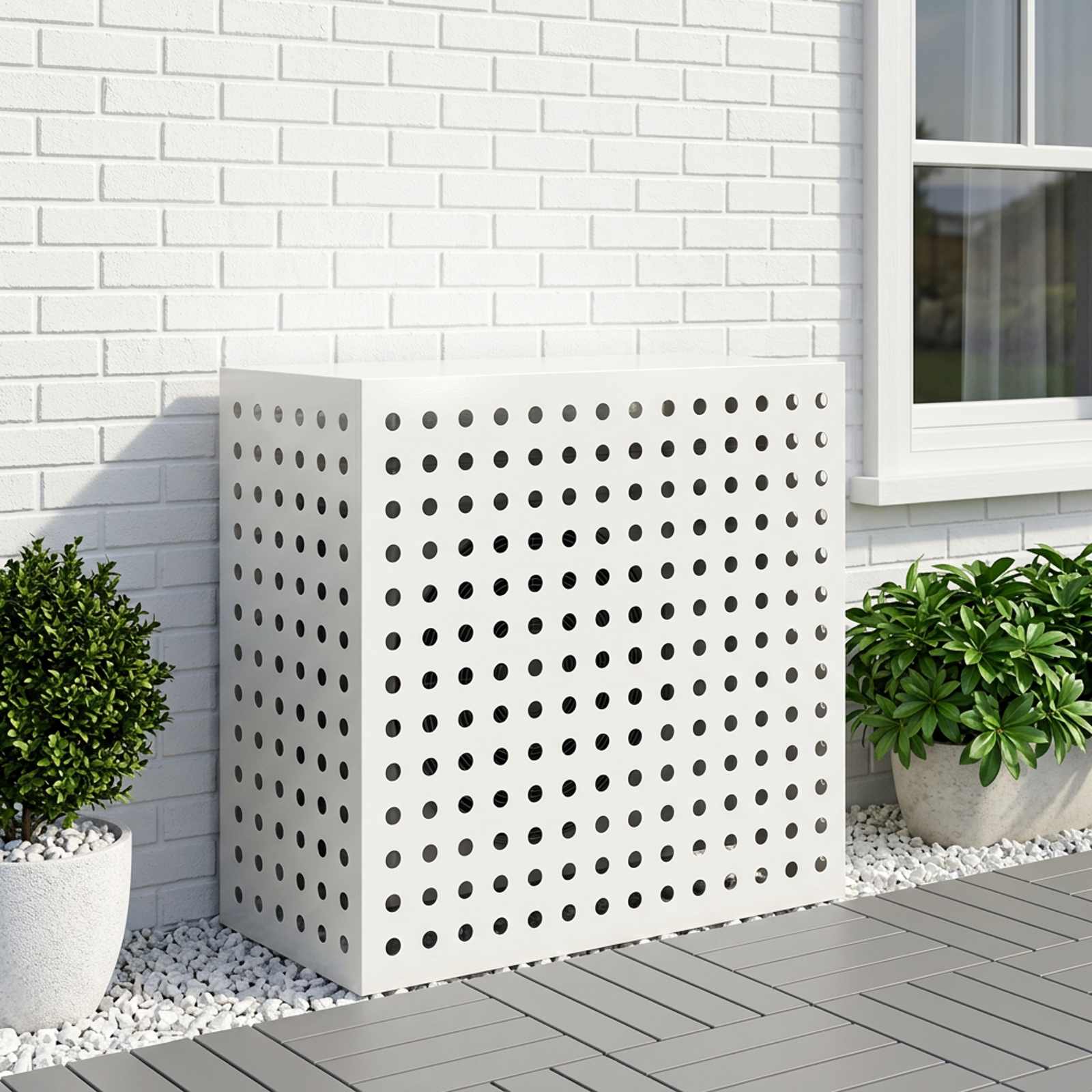 Copertura per condizionatore d'aria Bianco 110 x 50 x 105 cm