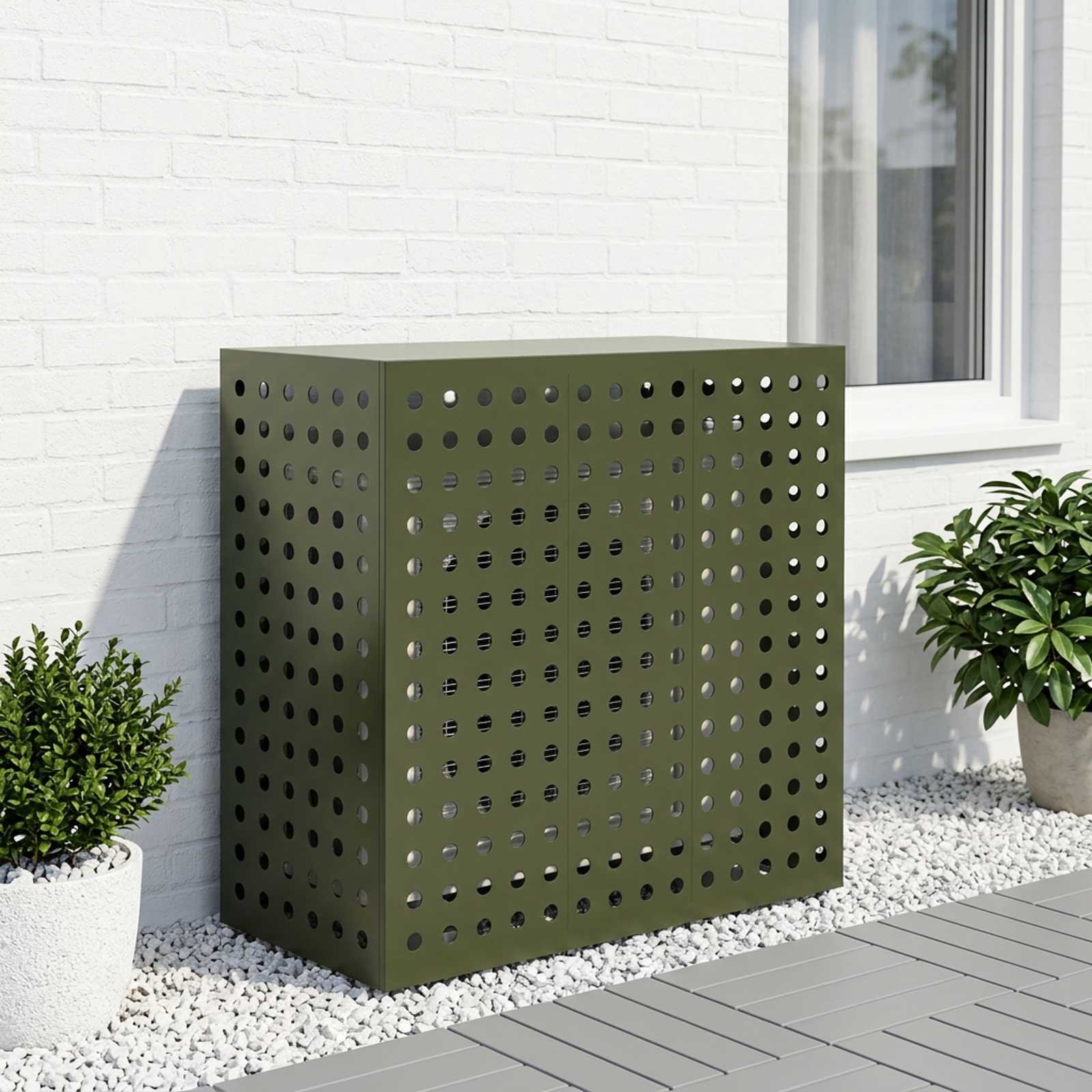 Copertura per condizionatore d'aria Verde Oliva Acciaio
