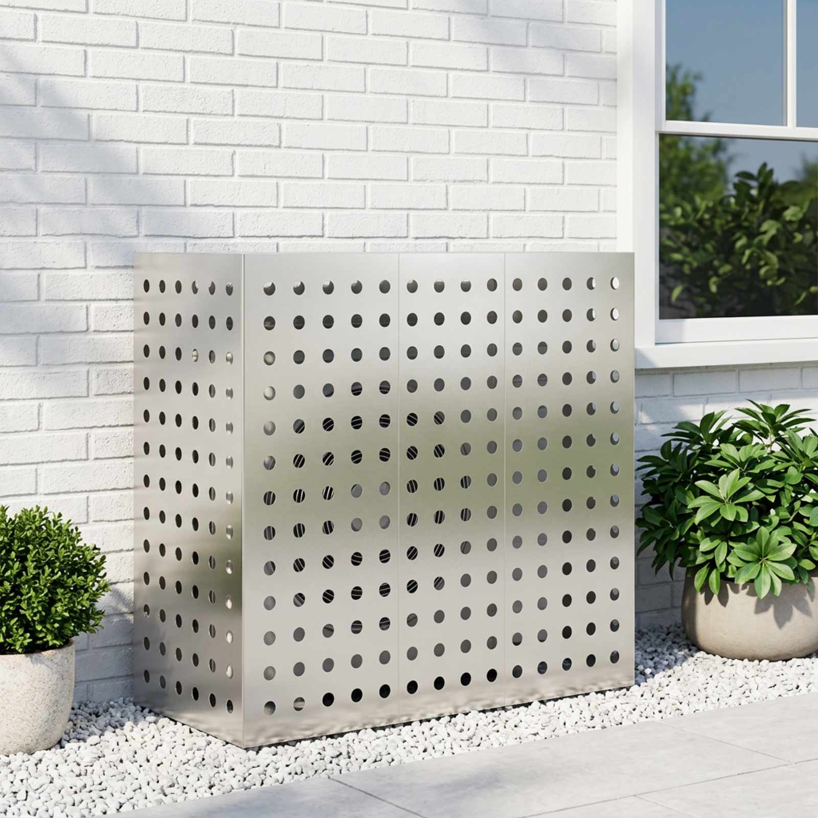 Copertura per condizionatore d'aria Argento 110 x 50 x 105 cm