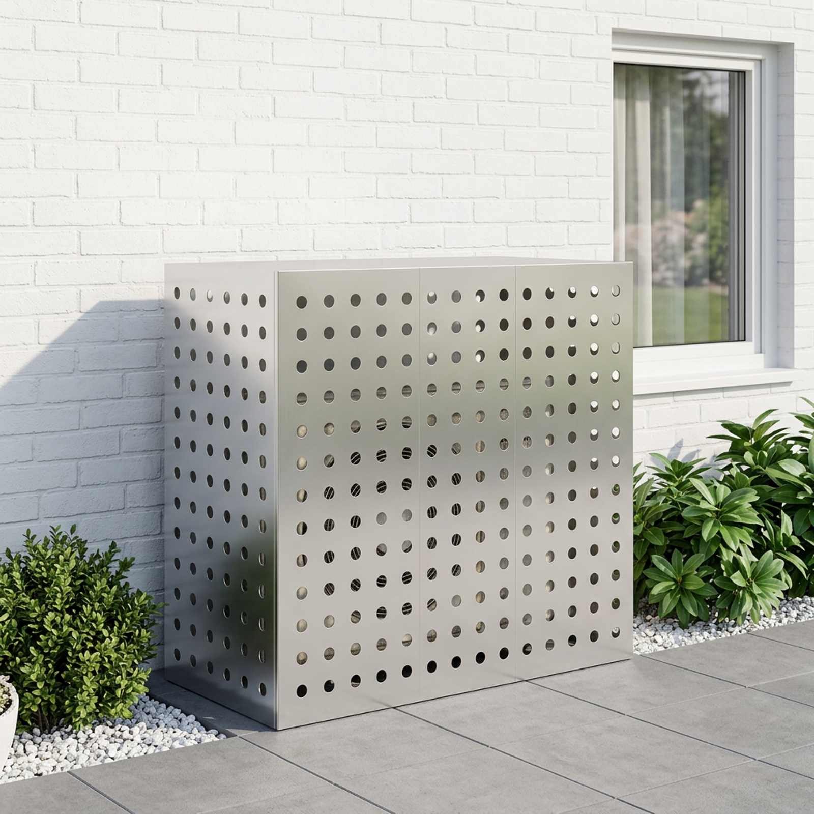 Copertura per condizionatore d'aria Argento 110 x 50 x 105 cm