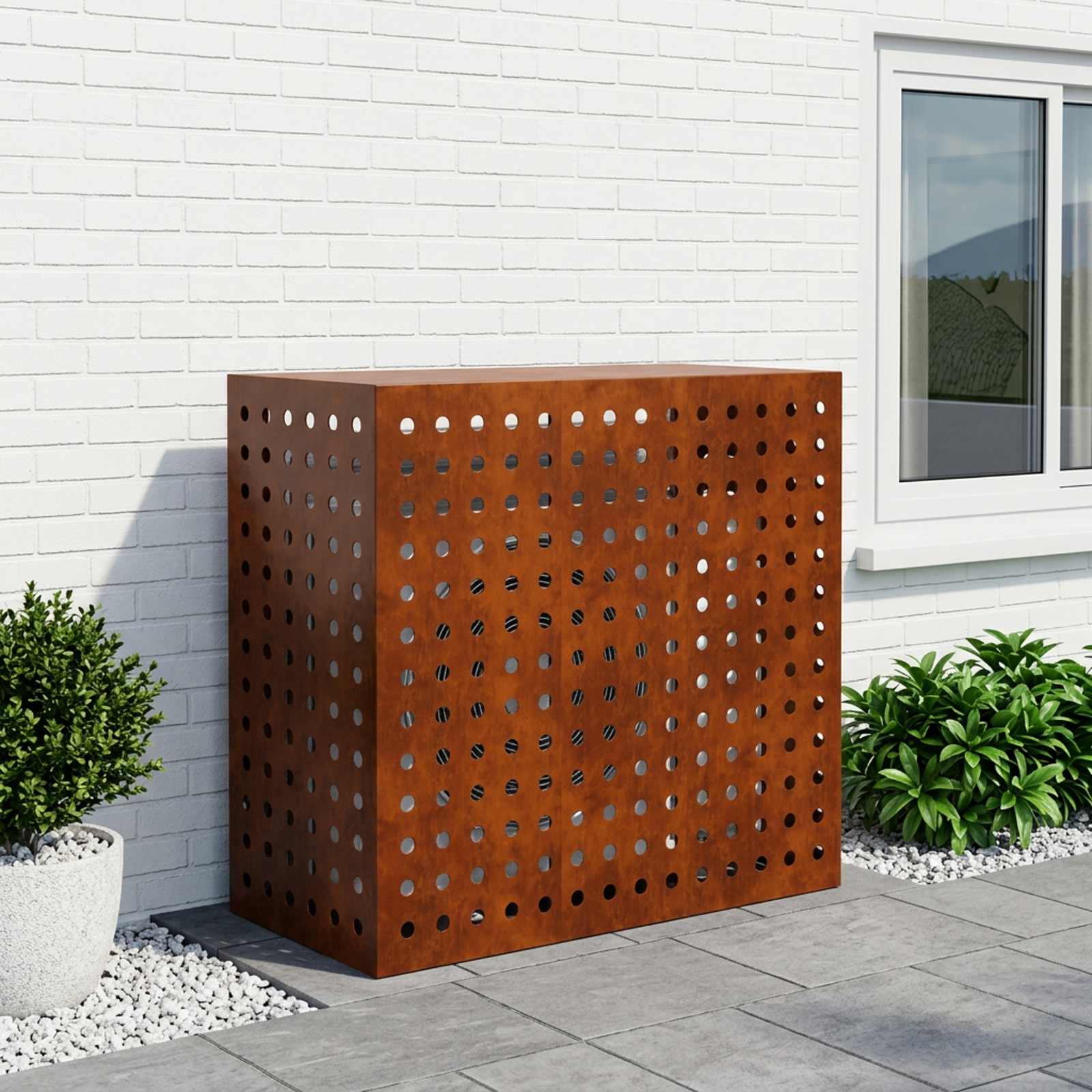 Copertura per condizionatore d'aria Ruggine 110 x 50 x 105 cm