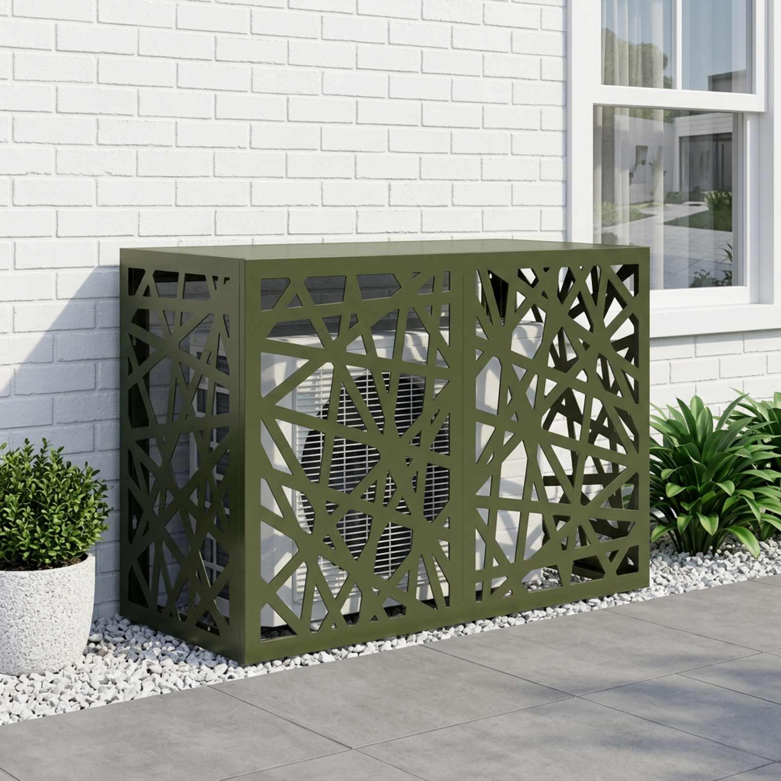 Copertura per condizionatore d'aria Verde Oliva 90 x 40 x 60 cm