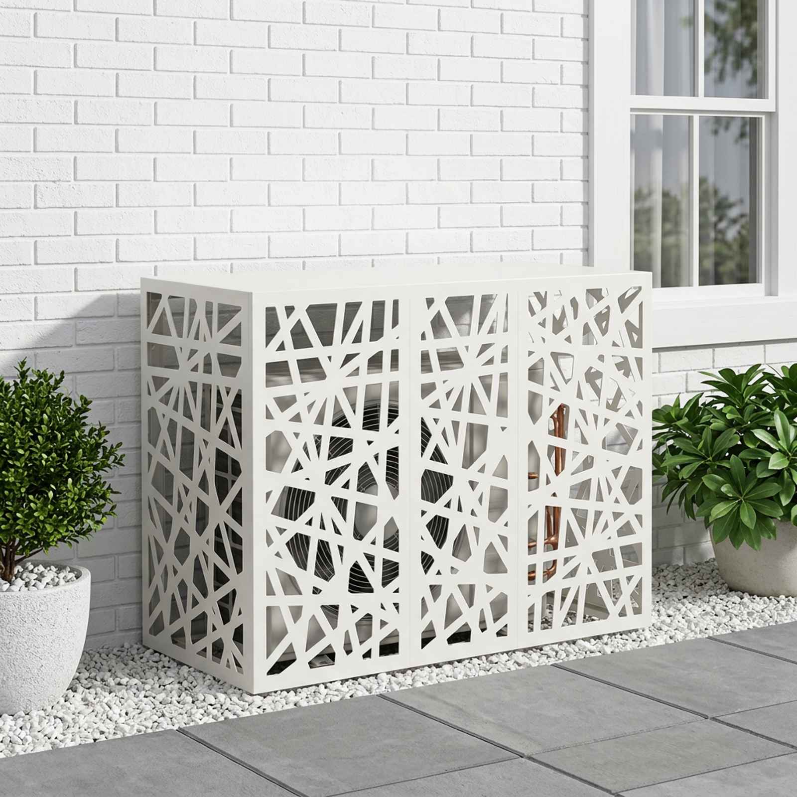 Copertura per condizionatore d'aria Bianco 110 x 50 x 80 cm