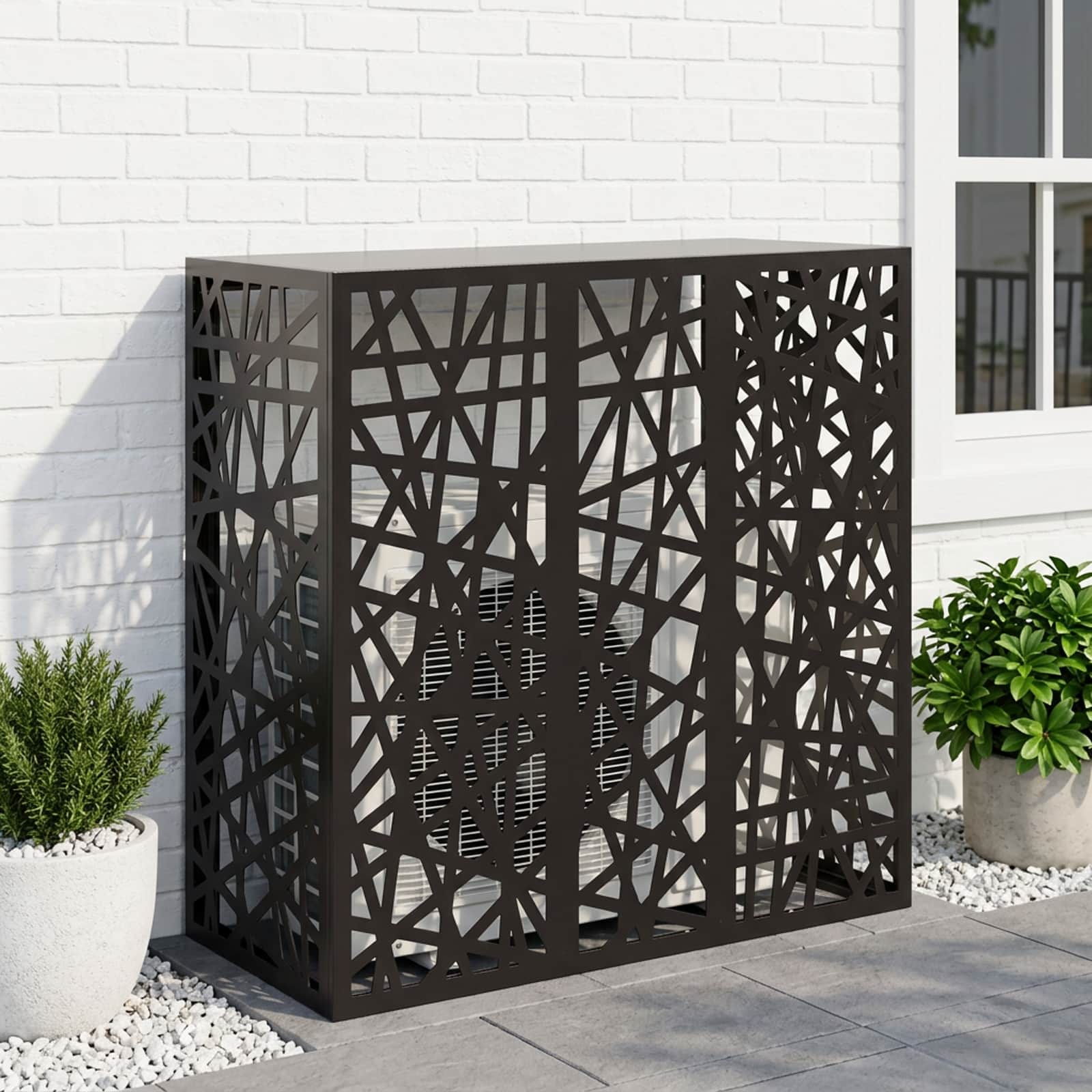 Copertura per condizionatore d'aria Nero 110 x 50 x 105 cm