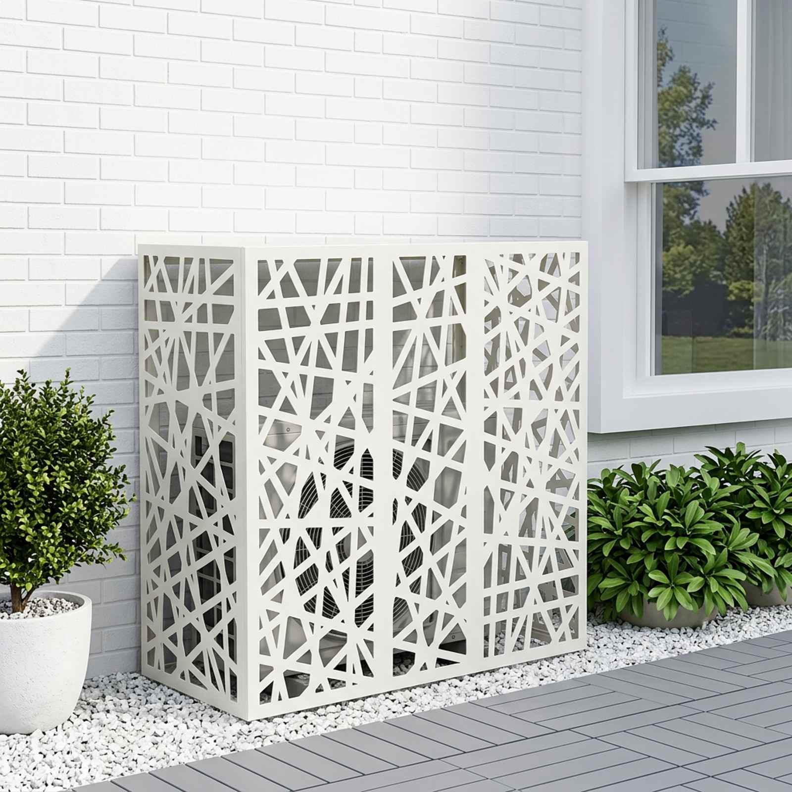 Copertura per condizionatore d'aria Bianco 110 x 50 x 105 cm