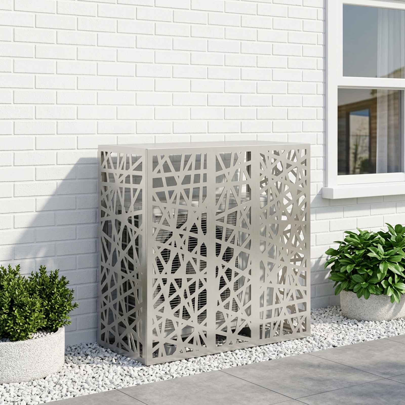 Copertura per condizionatore d'aria Argento 110 x 50 x 105 cm