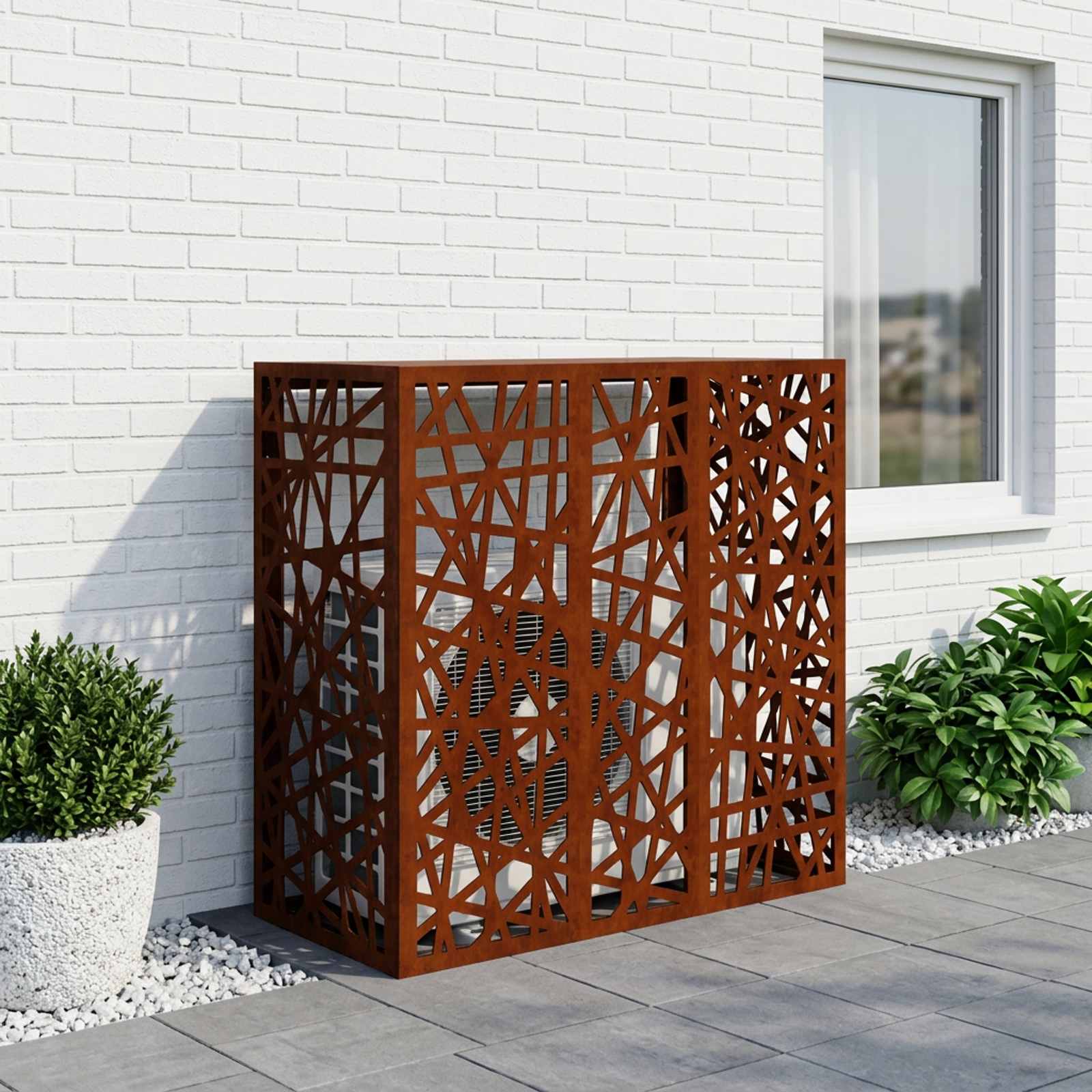 Copertura per condizionatore d'aria Ruggine 110 x 50 x 105 cm