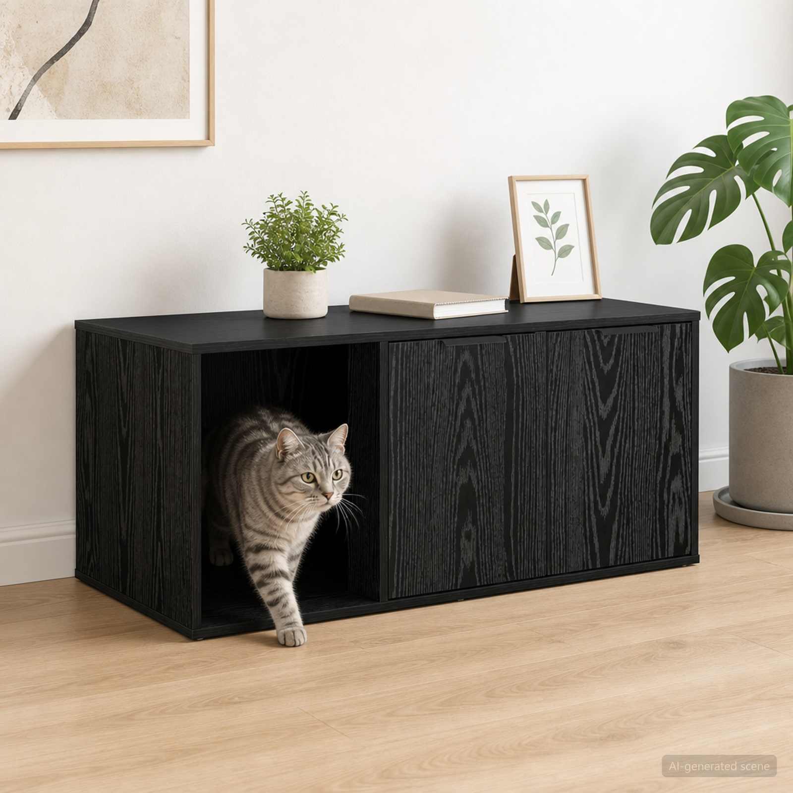 Mobile per gatti Rovere Nero 100 x 49 x 45 cm