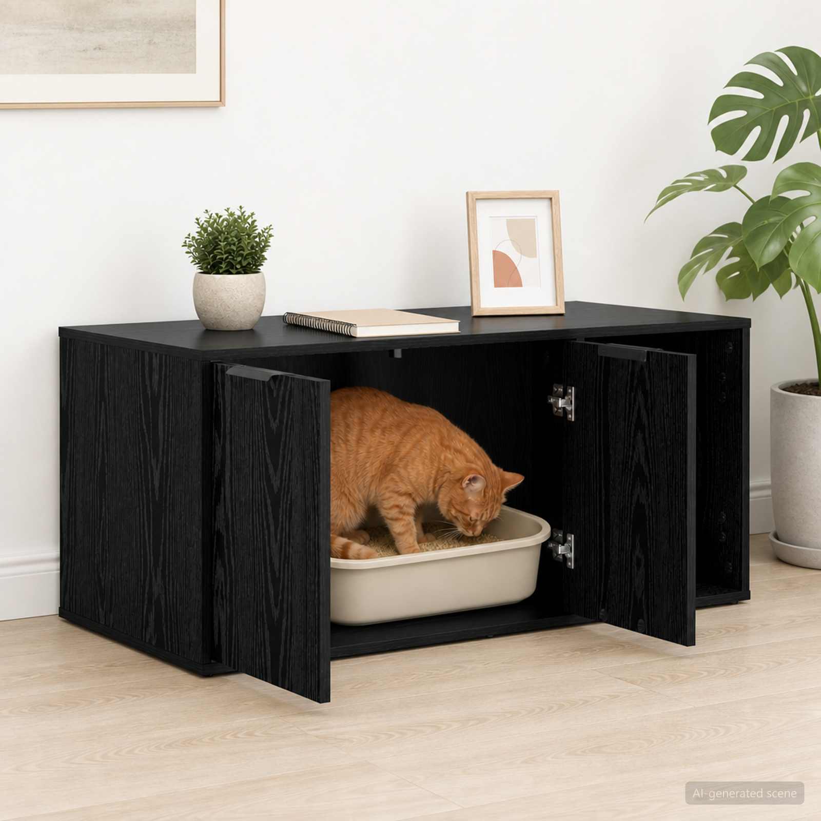 Mobile per gatti Rovere Nero 100 x 49 x 45 cm
