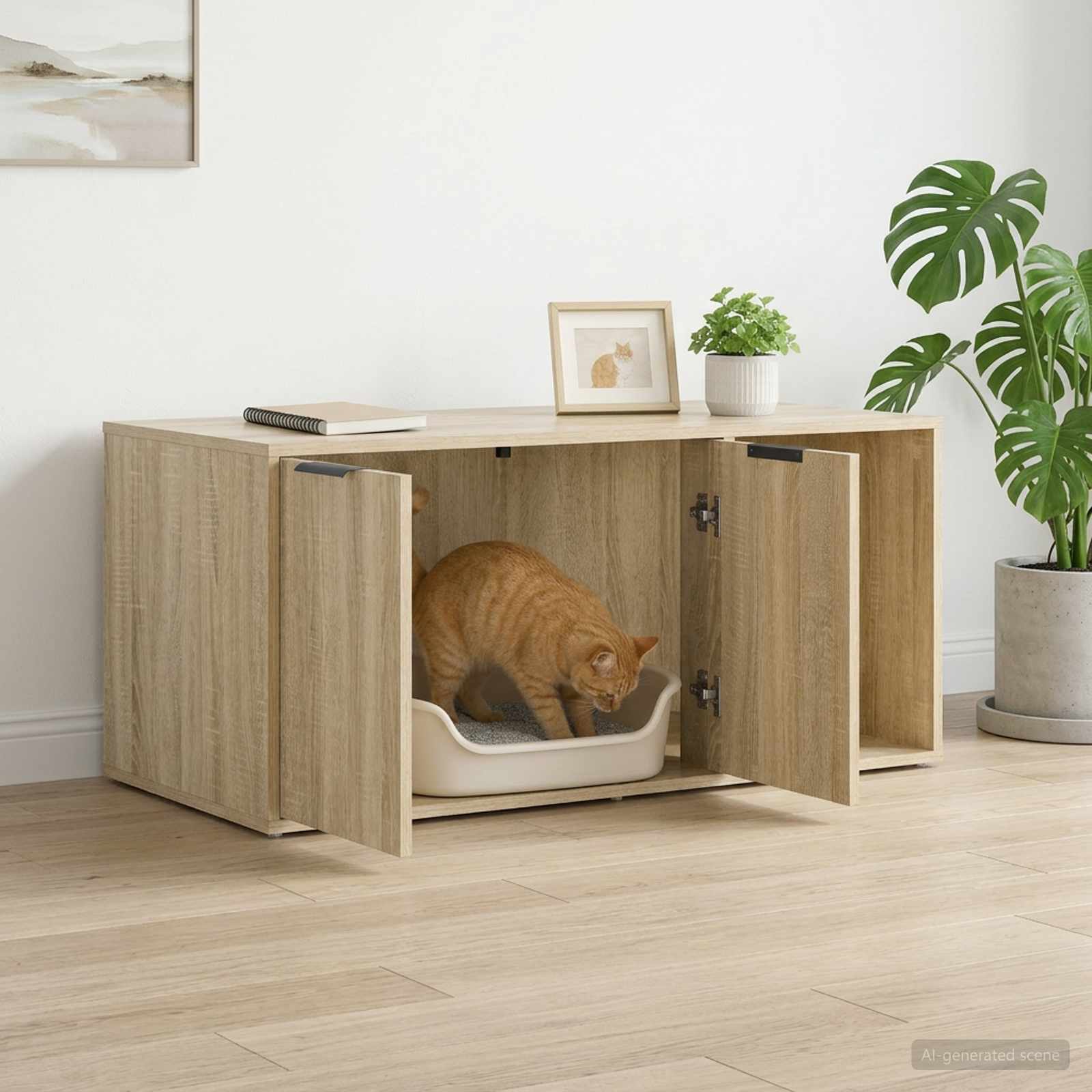 Mobile per gatti Rovere Sonoma 100 x 49 x 45 cm