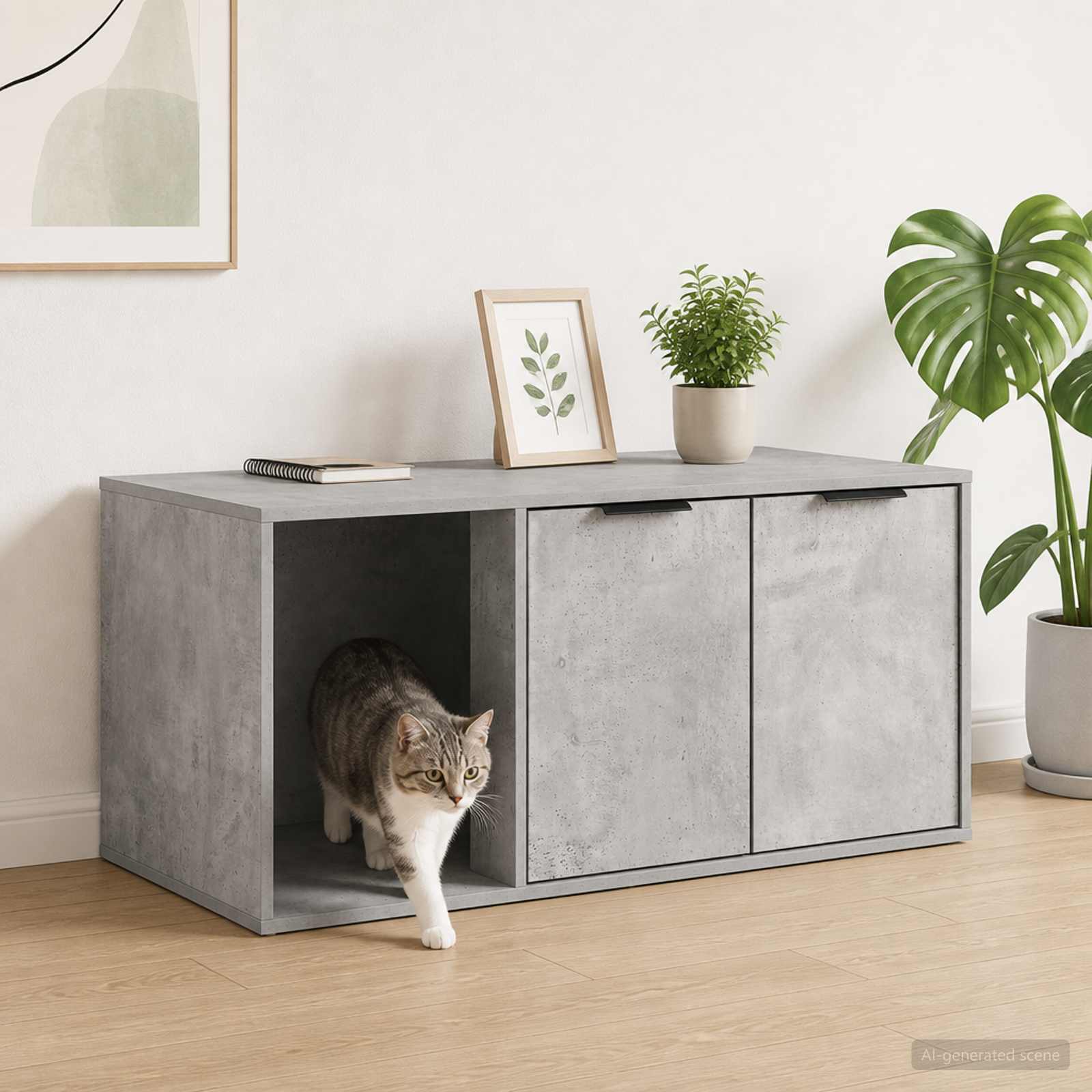 Mobile per gatti Grigio Cemento 100 x 49 x 45 cm