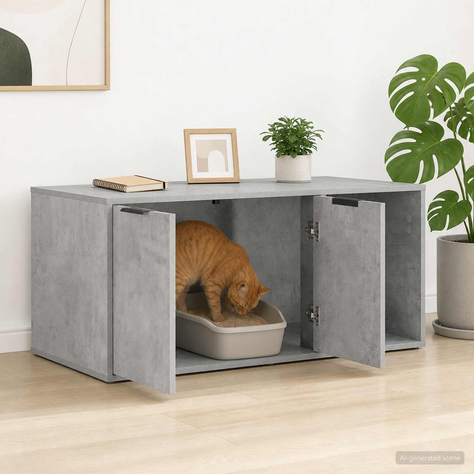 Mobile per gatti Grigio Cemento 100 x 49 x 45 cm