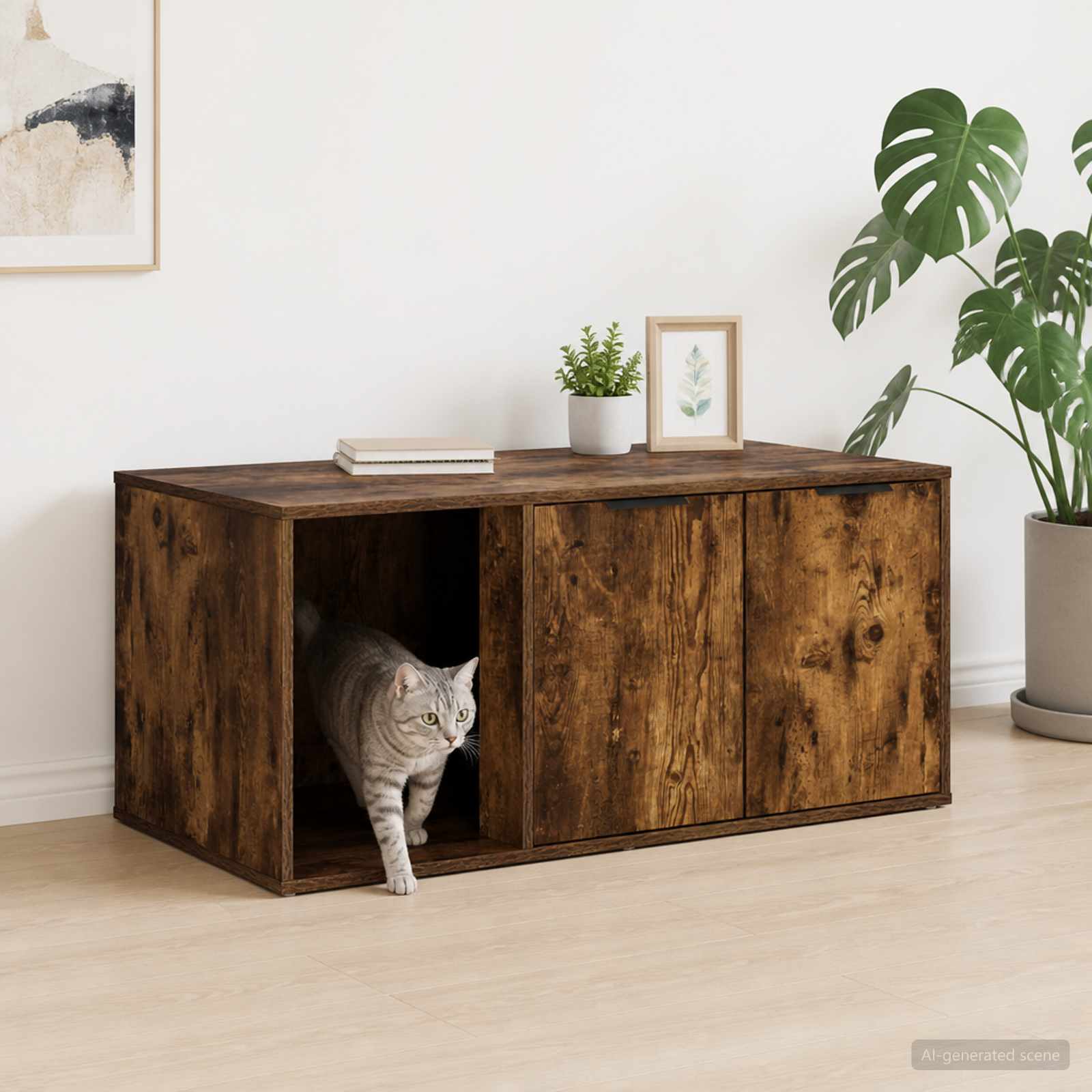 Mobile per gatti Rovere Fumo 100 x 49 x 45 cm