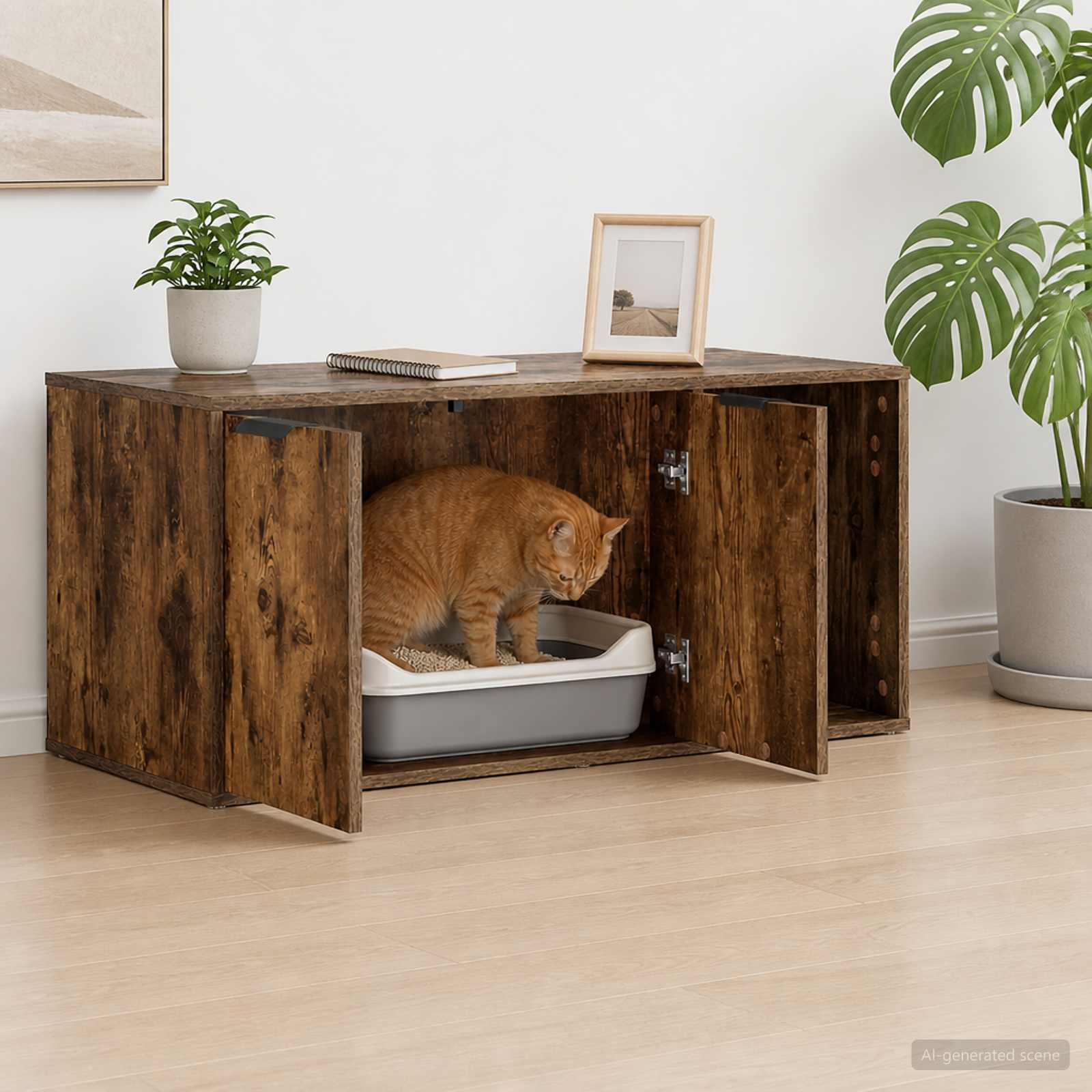 Mobile per gatti Rovere Fumo 100 x 49 x 45 cm