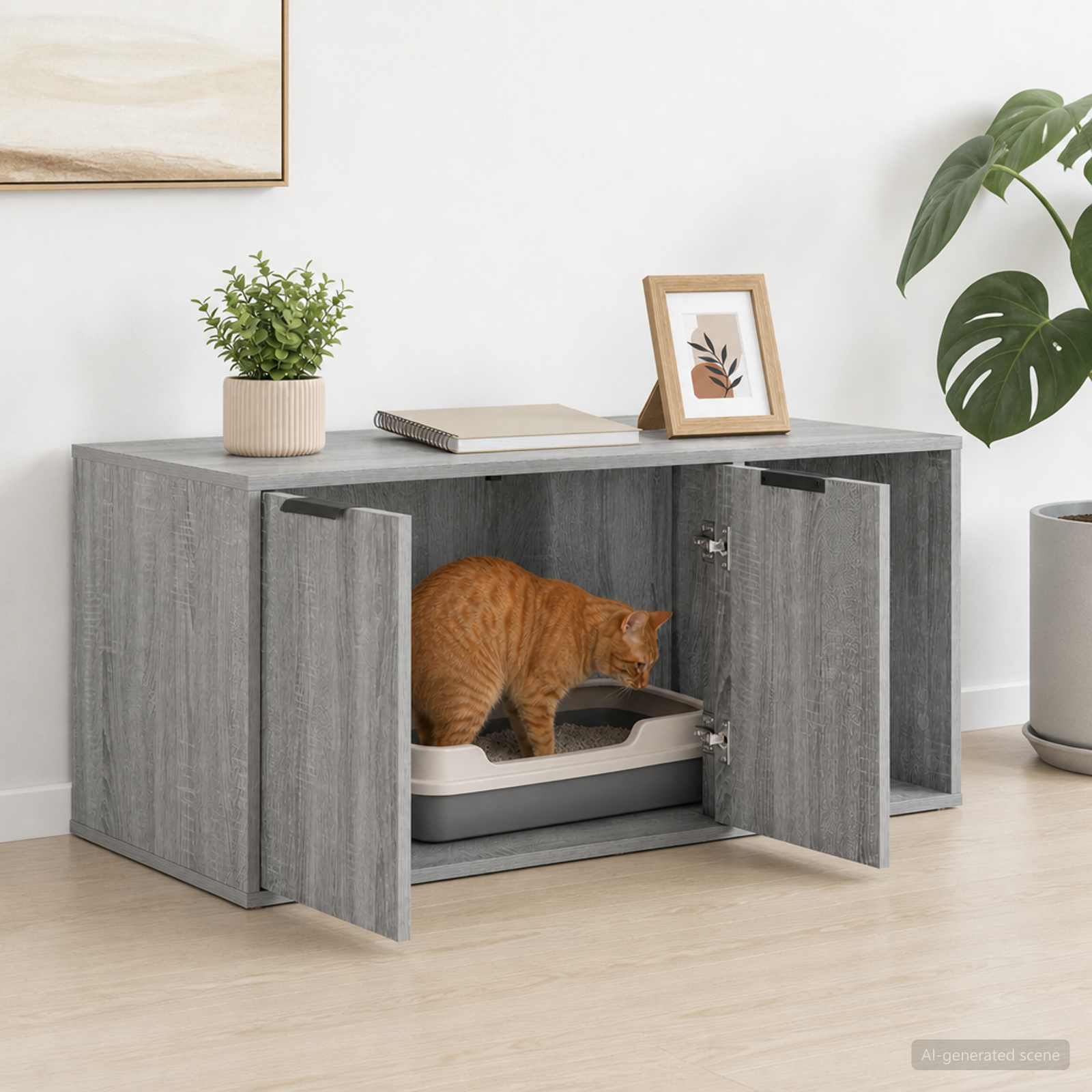 Mobile per gatti Sonoma grigio 100 x 49 x 45 cm