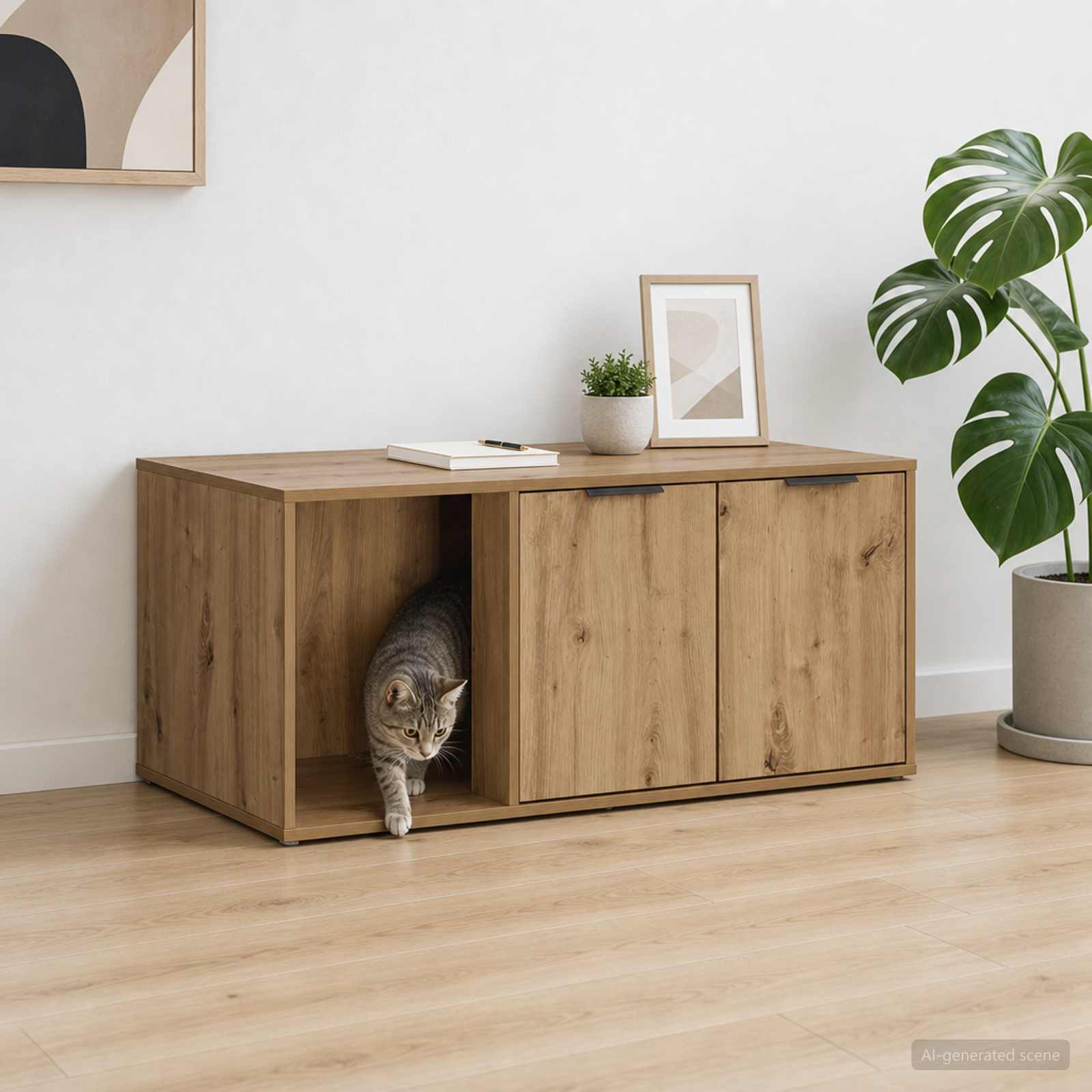 Mobile per gatti Rovere Artigianale 100 x 49 x 45 cm