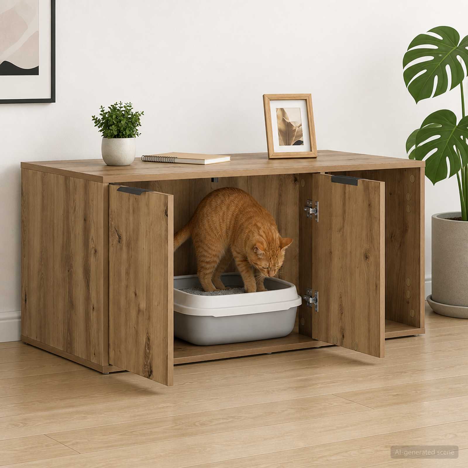 Mobile per gatti Rovere Artigianale 100 x 49 x 45 cm