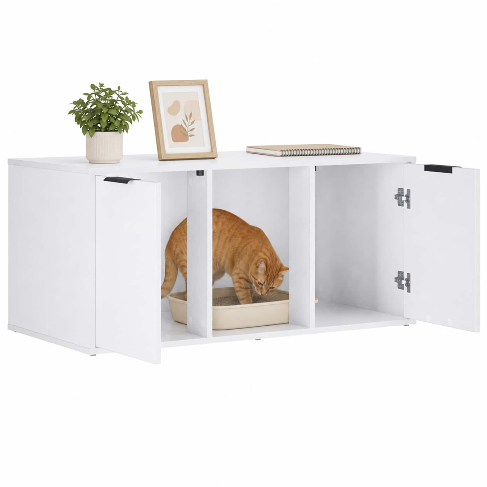Mobile per gatti Bianco 100 x 49 x 45 cm Legno ingegnerizzato