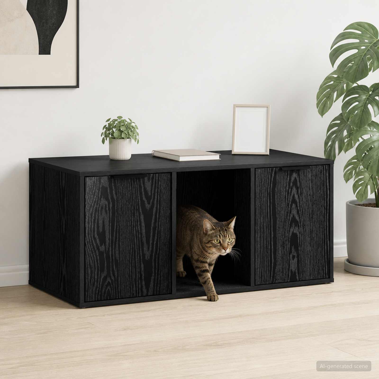 Mobile per gatti Rovere Nero 100 x 49 x 45 cm