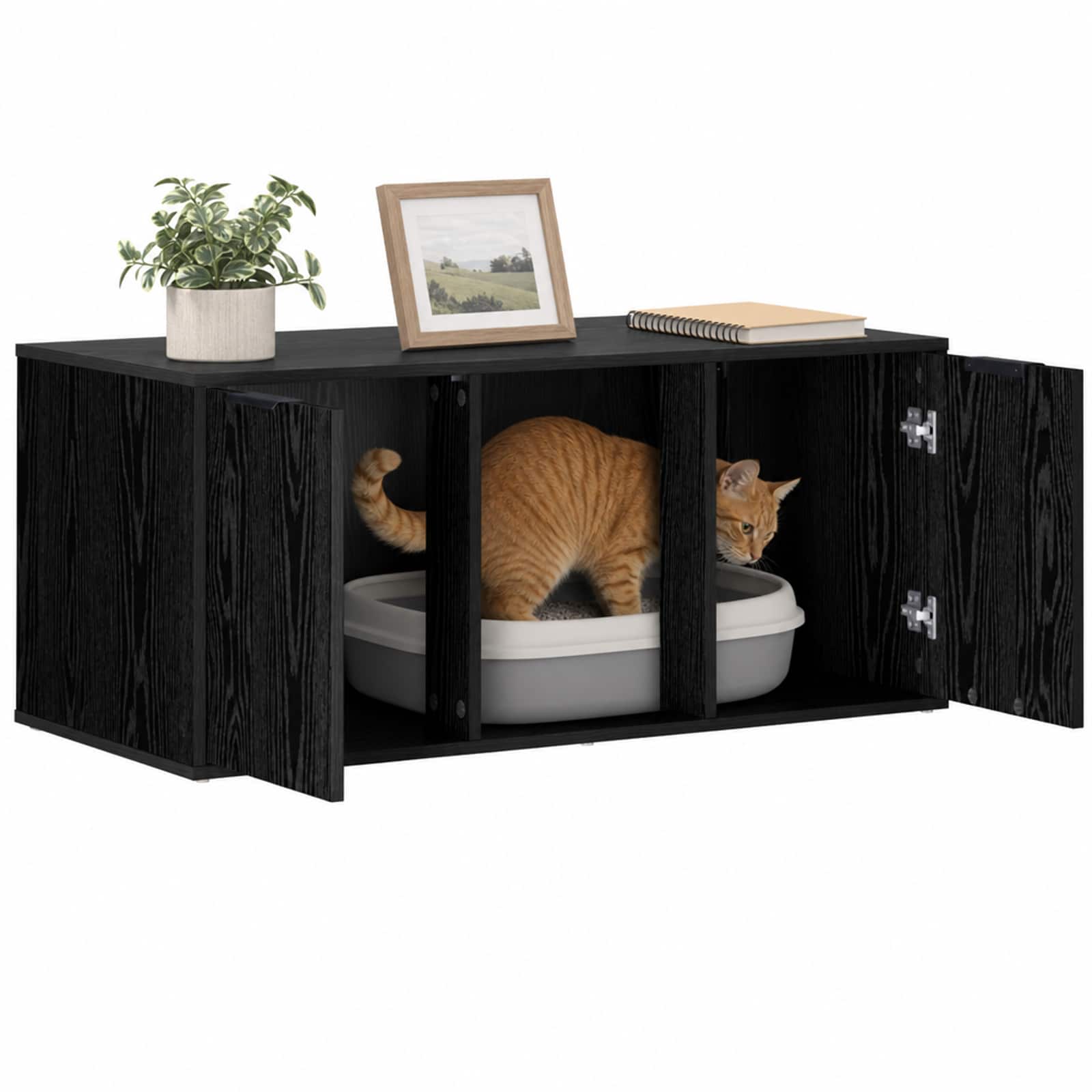 Mobile per gatti Rovere Nero 100 x 49 x 45 cm
