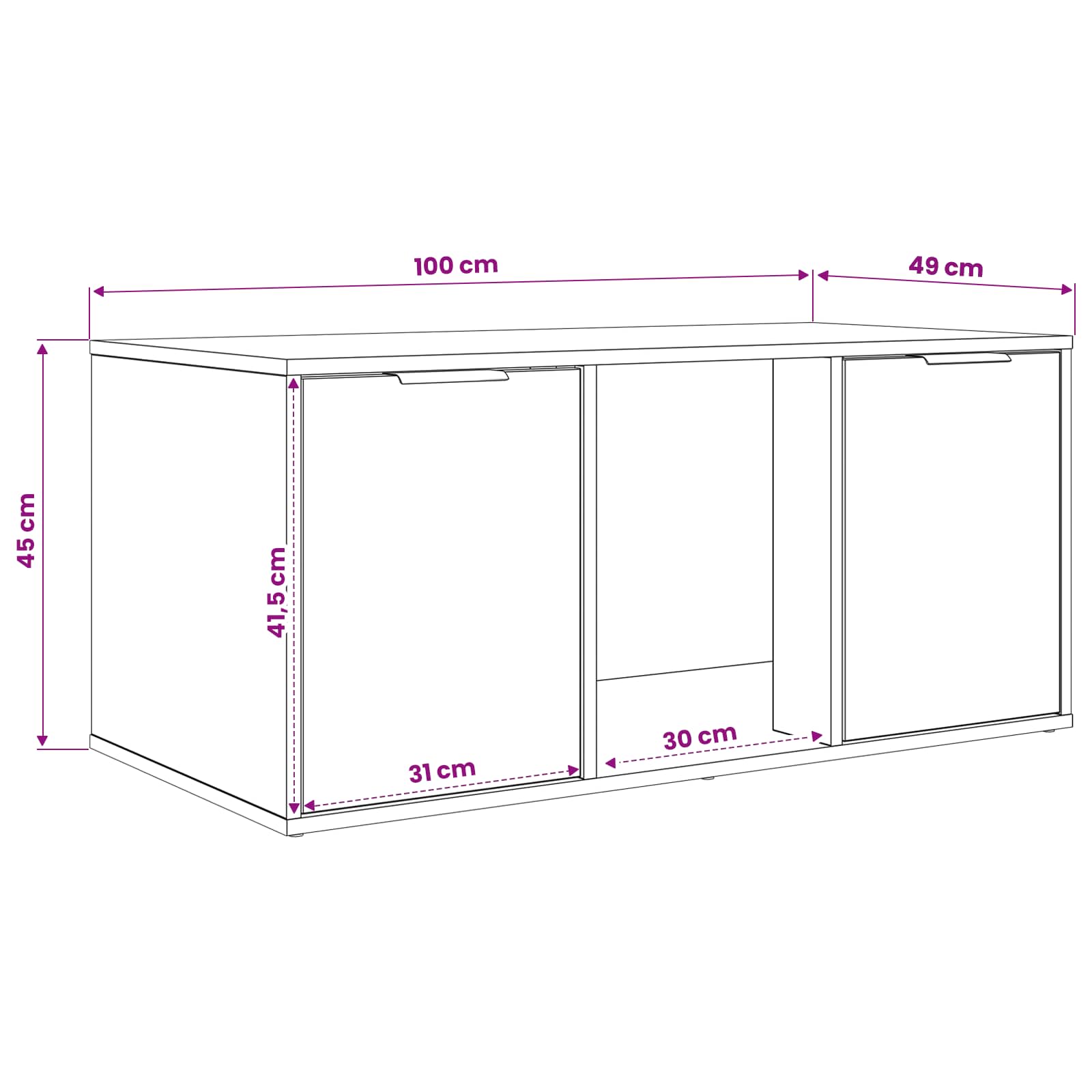 Mobile per gatti Rovere Sonoma 100 x 49 x 45 cm