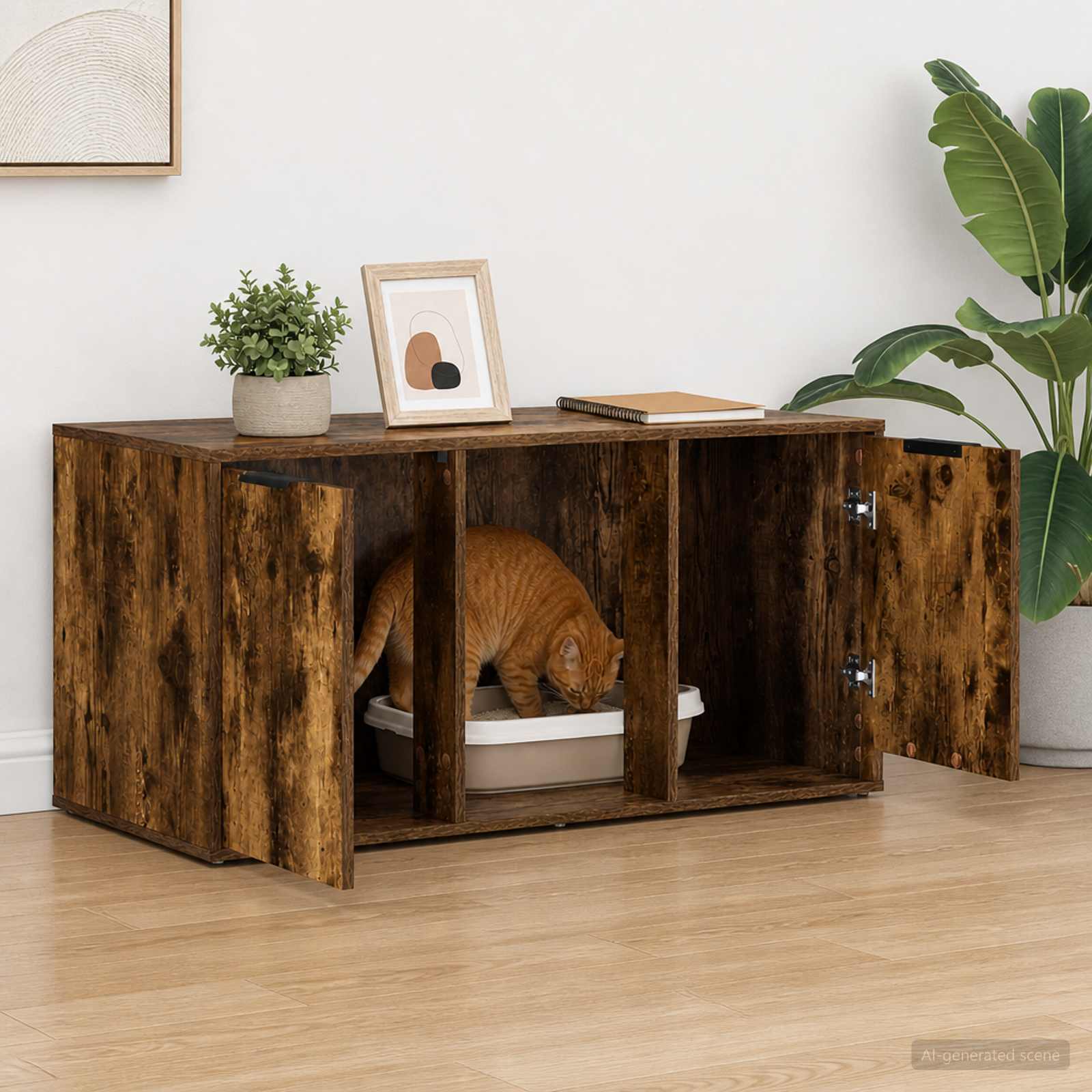 Mobile per gatti Rovere Fumo 100 x 49 x 45 cm