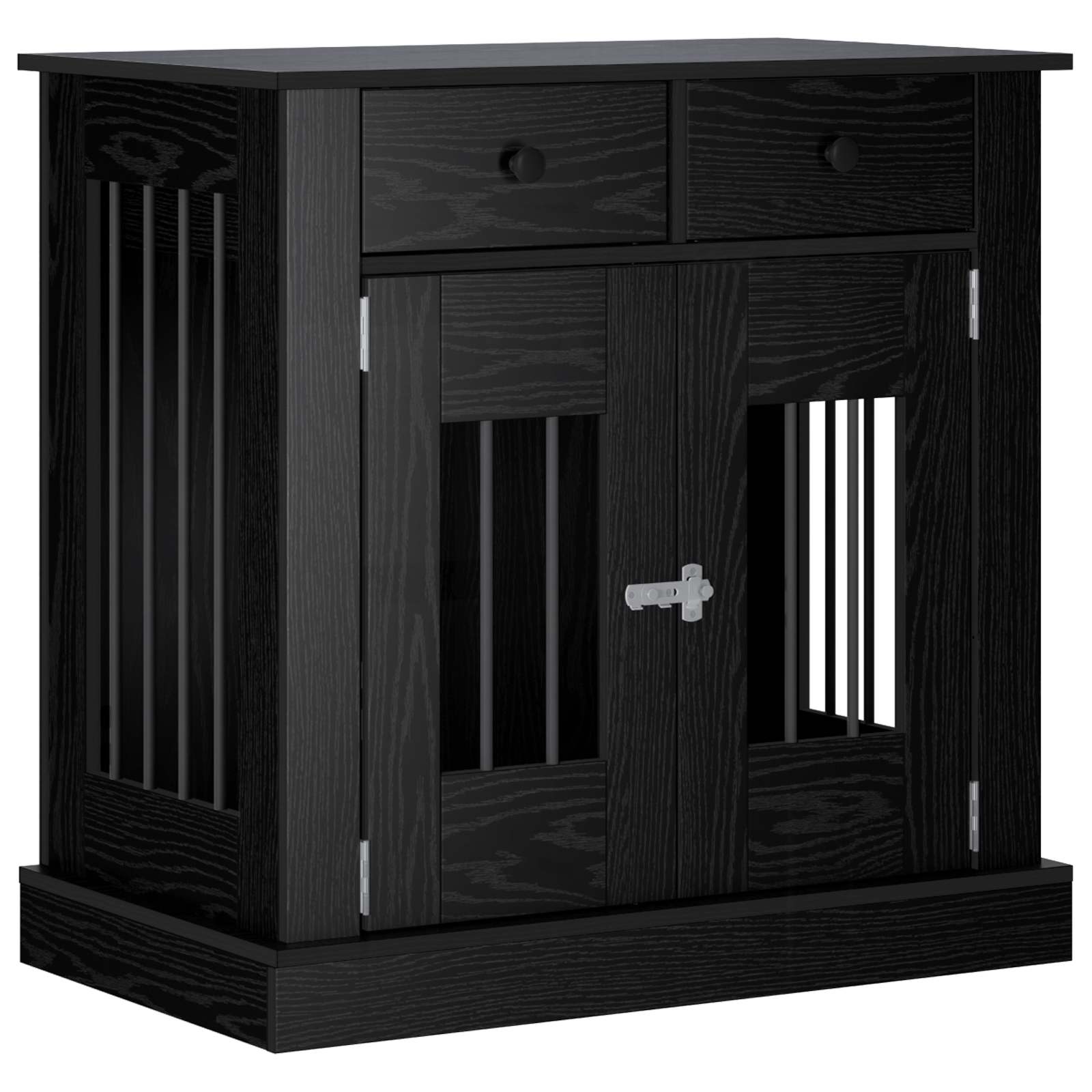 Mobile da cassa per cani Rovere Nero 80 x 47,5 x 80 cm