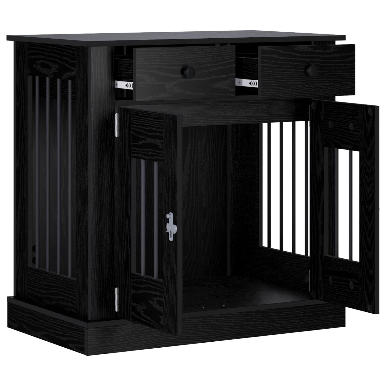 Mobile da cassa per cani Rovere Nero 80 x 47,5 x 80 cm
