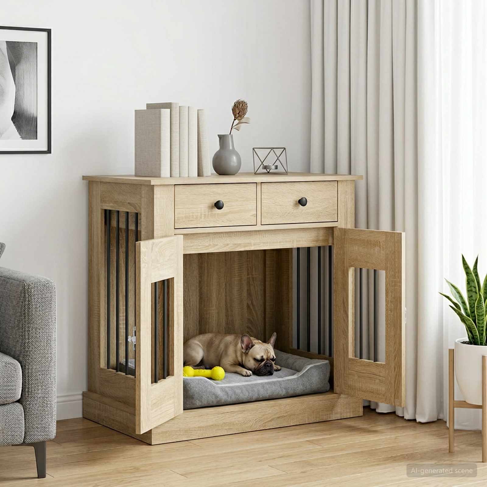 Mobile da cassa per cani Rovere Sonoma 80 x 47,5 x 80 cm
