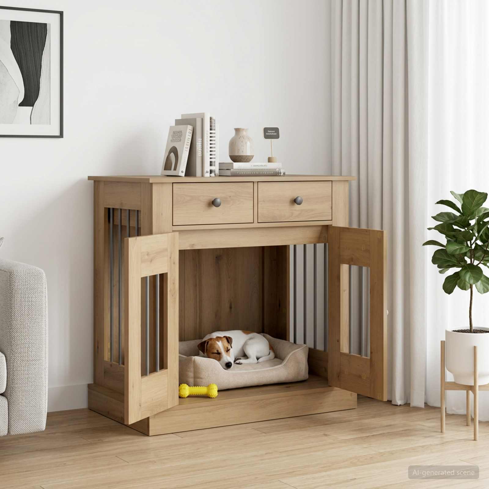 Mobile da cassa per cani Rovere Artigianale 80 x 47,5 x 80 cm