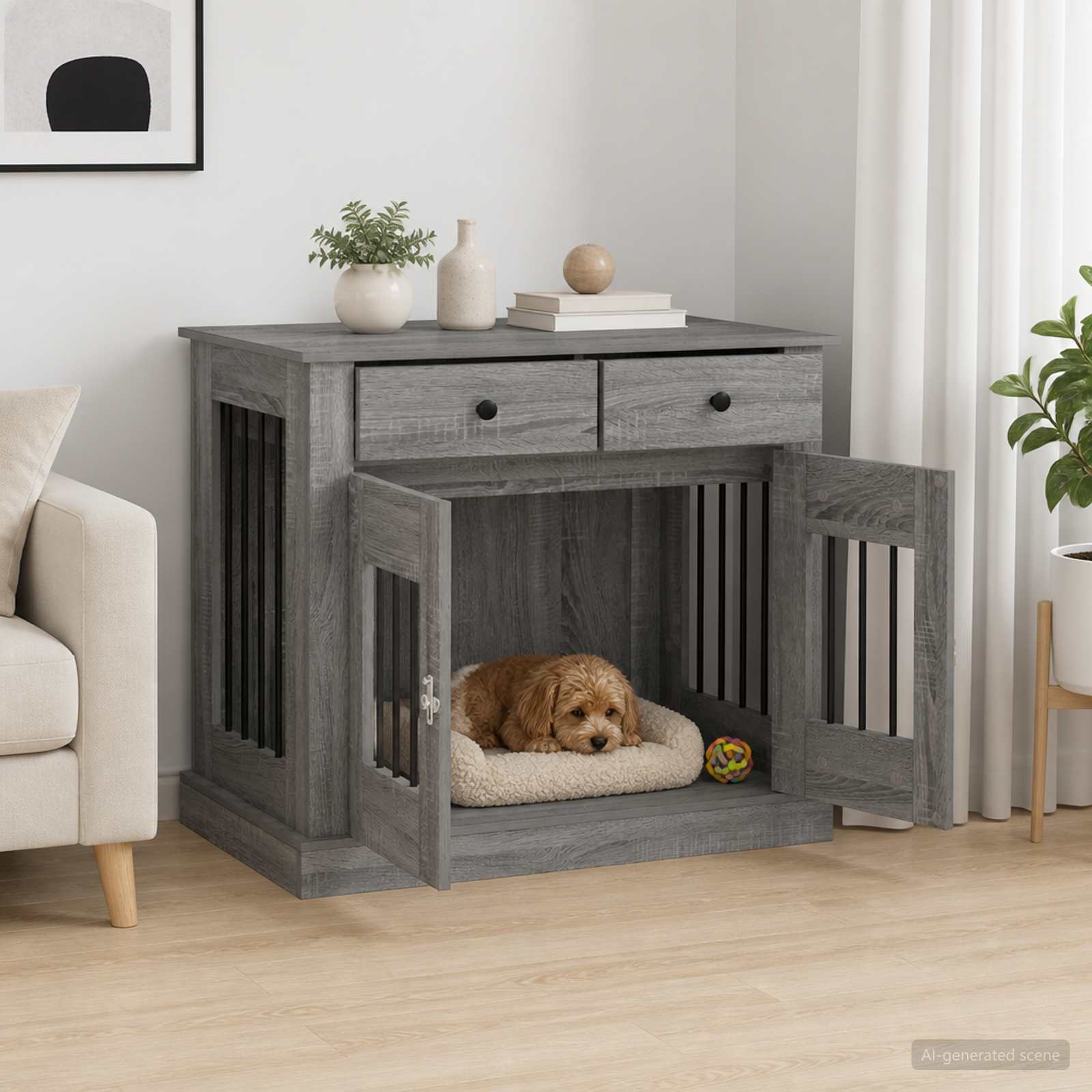 Mobile da cassa per cani Sonoma grigio 90 x 47,5 x 80 cm