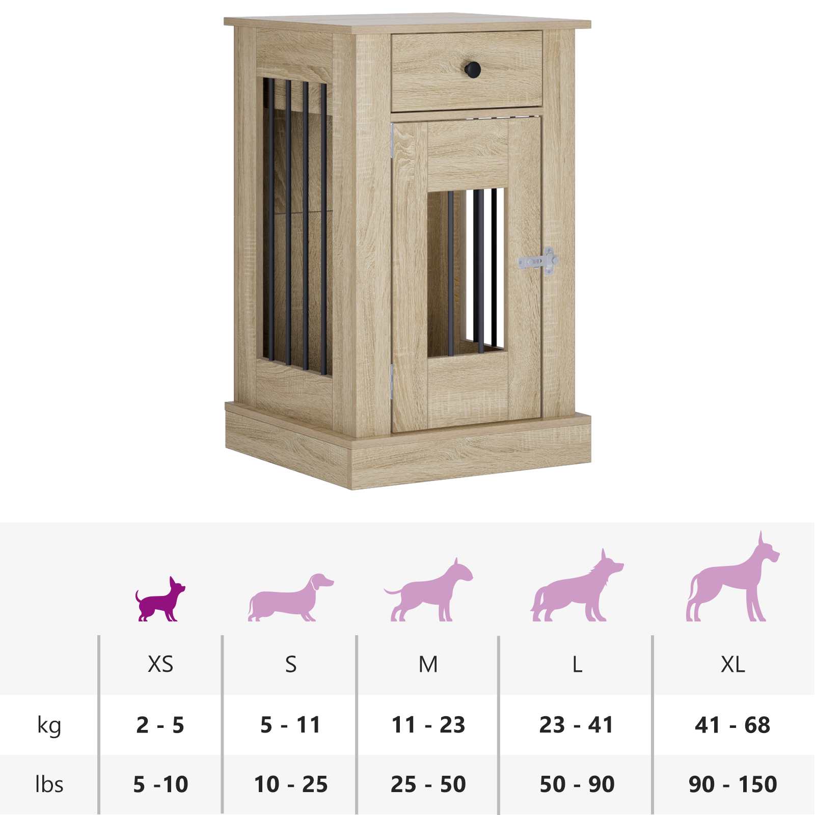 Mobile da cassa per cani Rovere Sonoma 50 x 47,5 x 80 cm