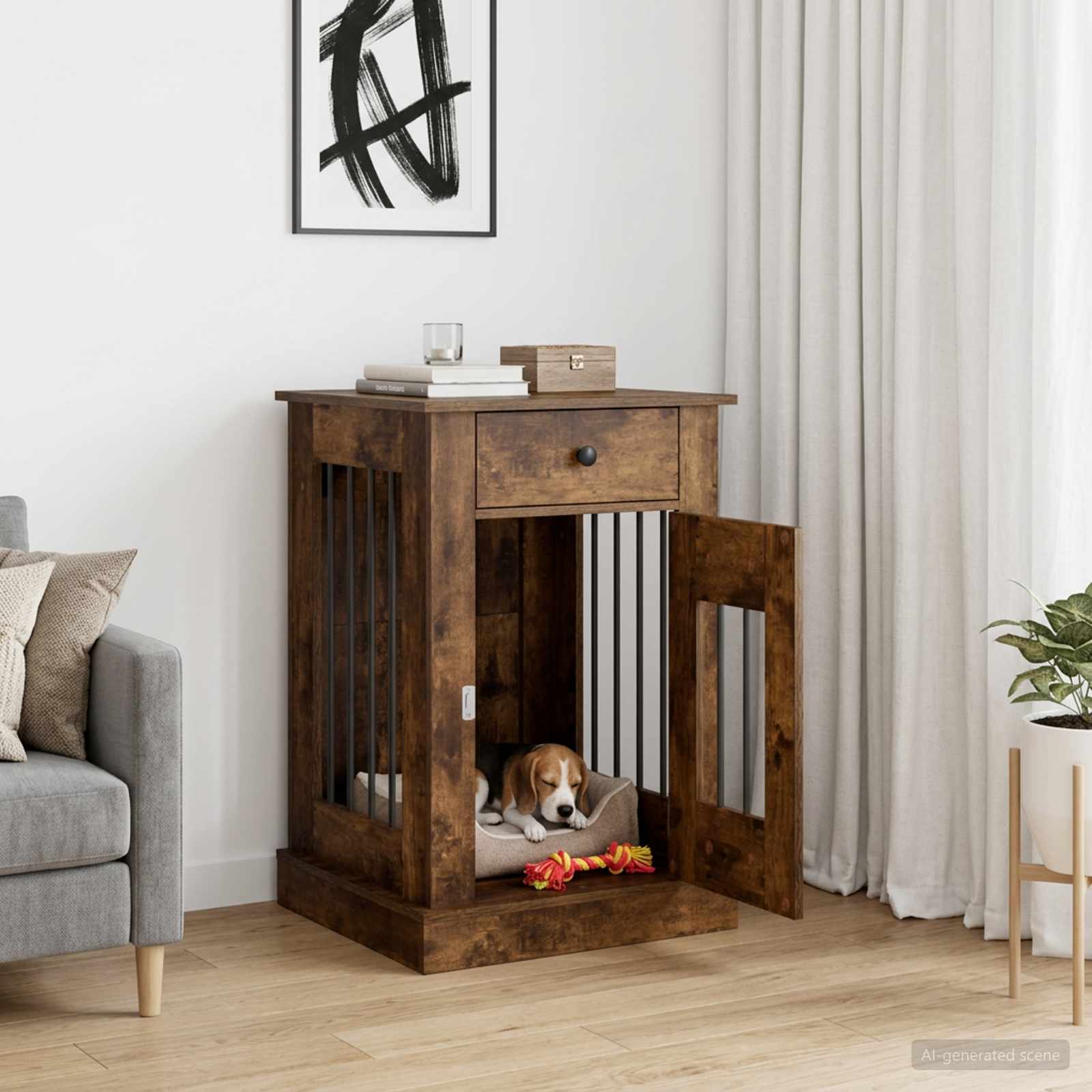 Mobile da cassa per cani Rovere Fumo 50 x 47,5 x 80 cm