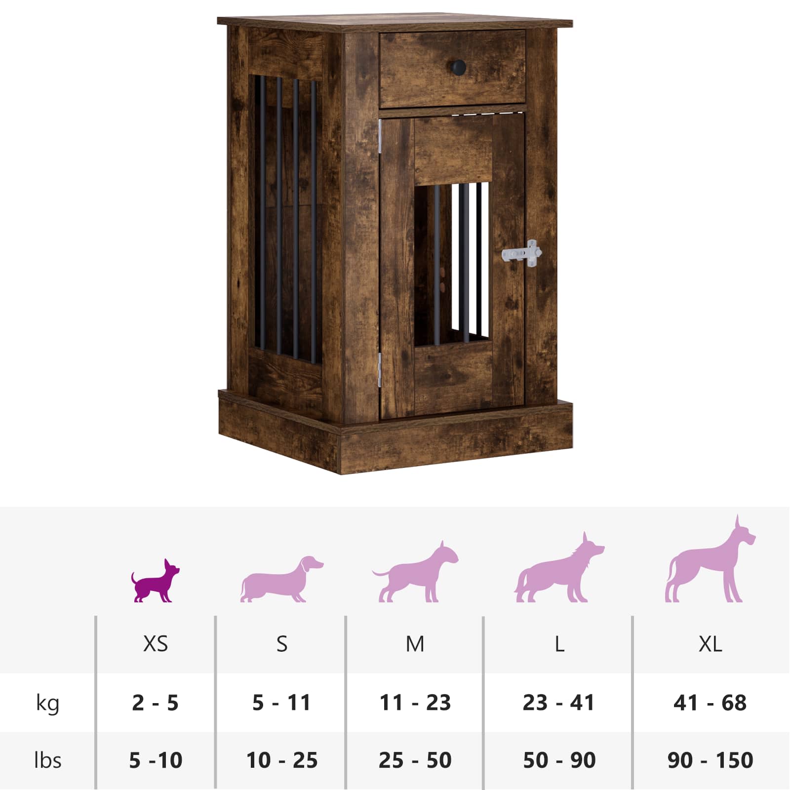 Mobile da cassa per cani Rovere Fumo 50 x 47,5 x 80 cm