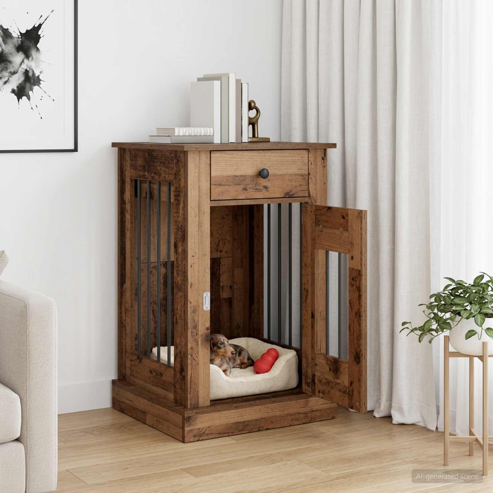Mobile da cassa per cani Legno antico 50 x 47,5 x 80 cm