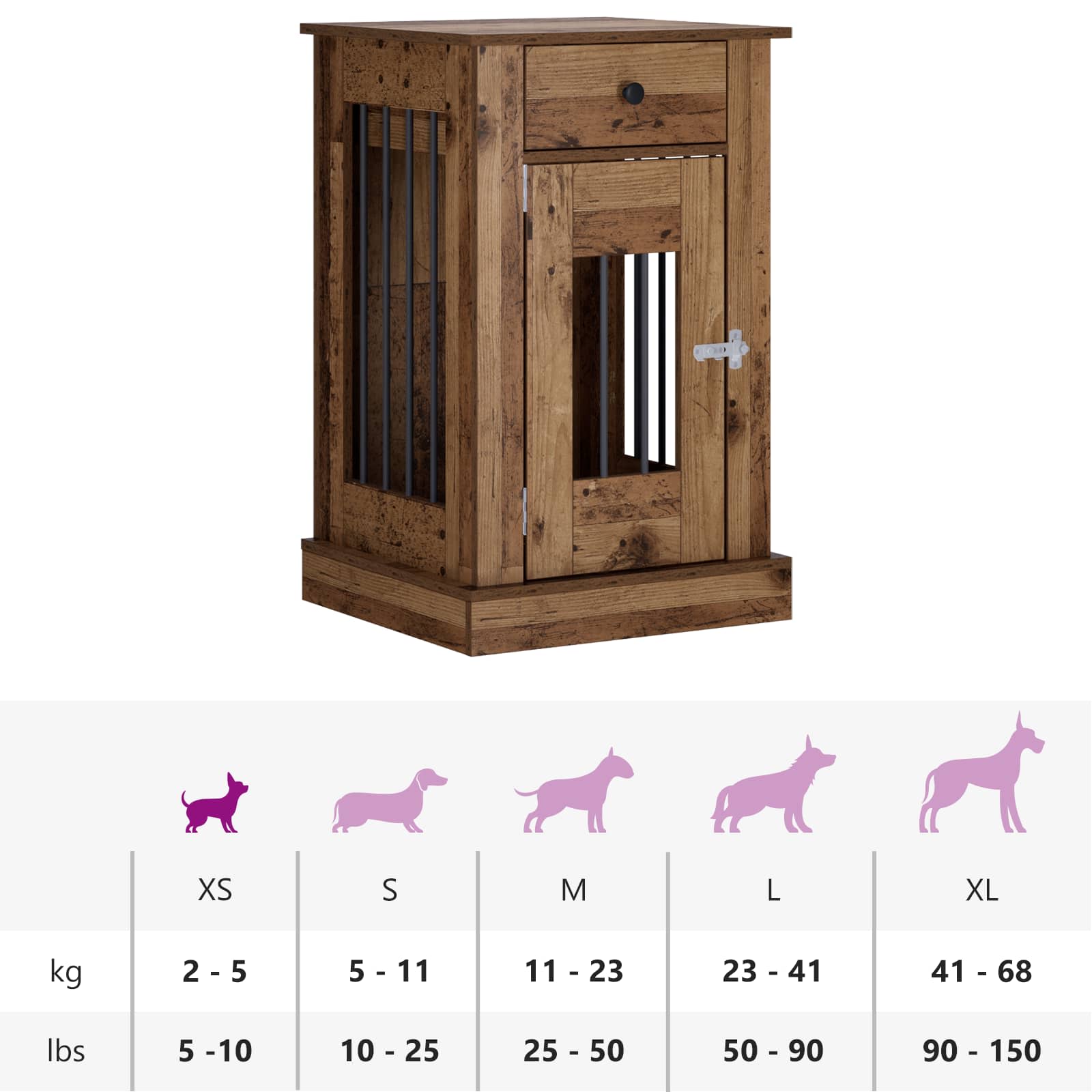 Mobile da cassa per cani Legno antico 50 x 47,5 x 80 cm