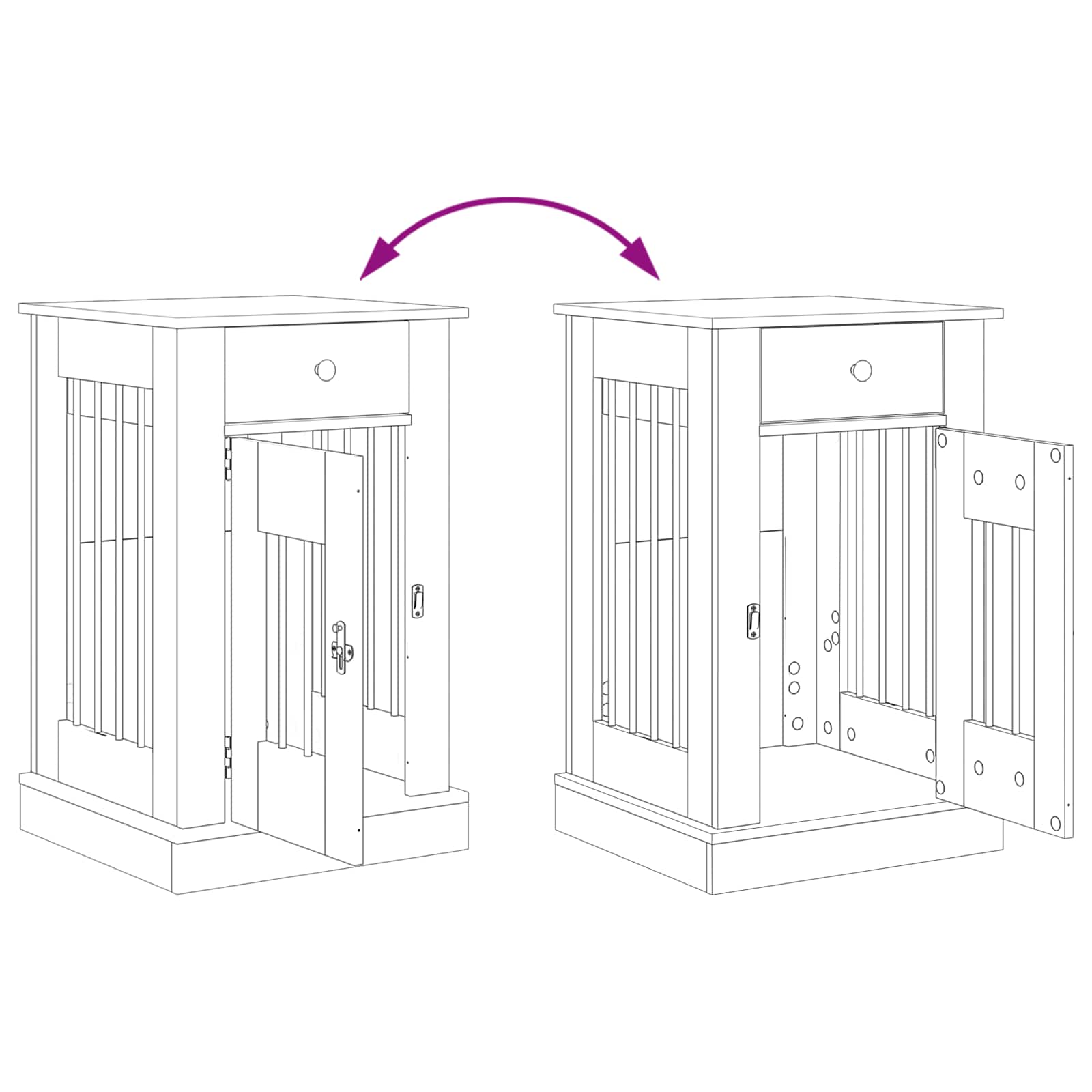 Mobile da cassa per cani Legno antico 50 x 47,5 x 80 cm