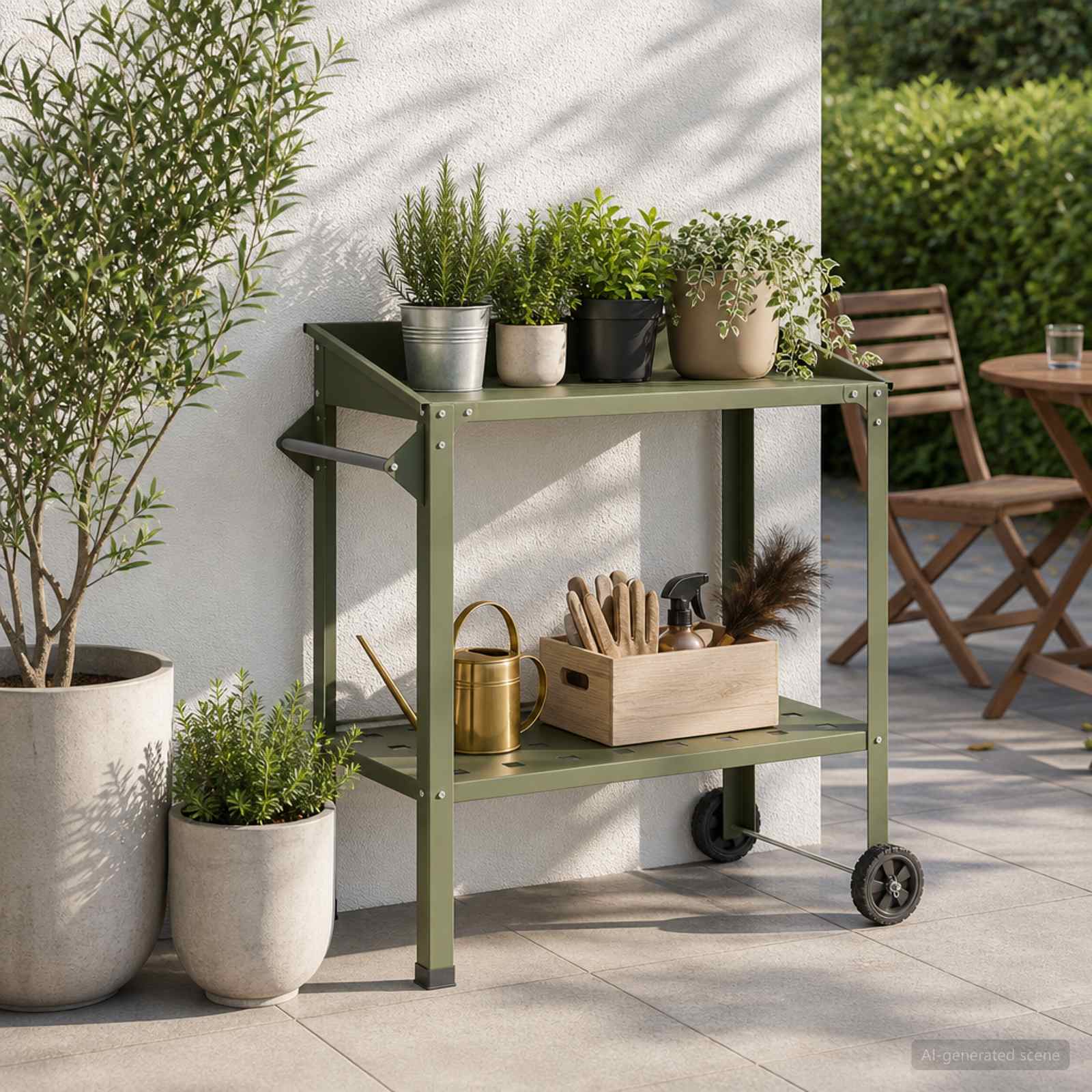 Tavolo da Vaso con Ruote 96 x 50 x 89 cm