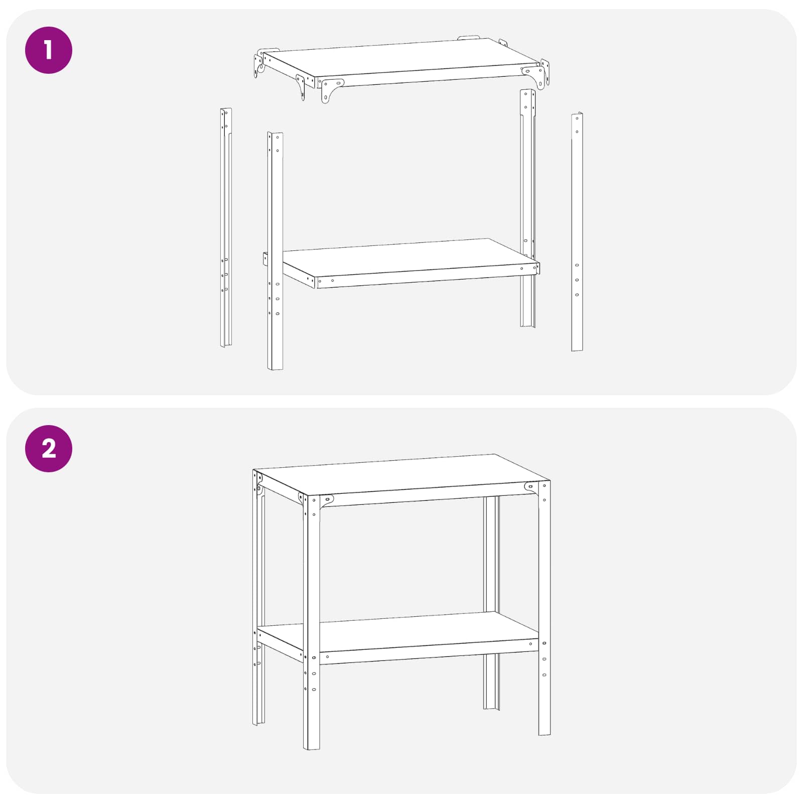 Tavolo da rinvaso 80 x 50 x 80 cm Acciaio zincato Argento