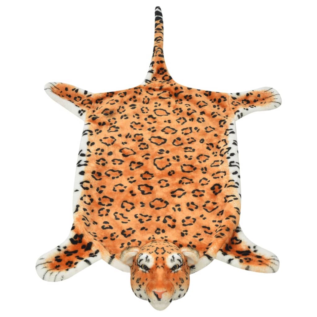 Tappeto di Peluche a Forma di Leopardo 139 cm Marrone