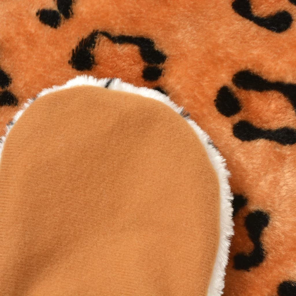 Tappeto di Peluche a Forma di Leopardo 139 cm Marrone