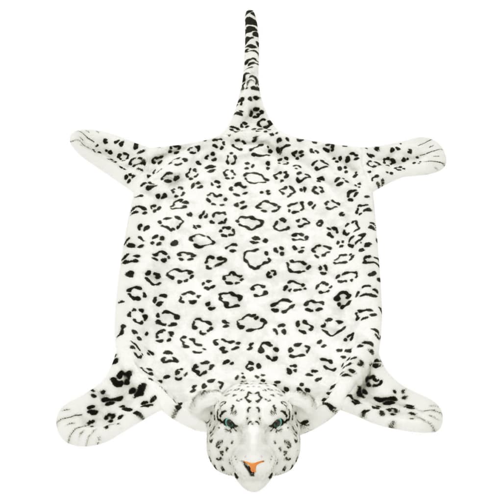 Tappeto di Peluche a Forma di Leopardo 139 cm Bianco